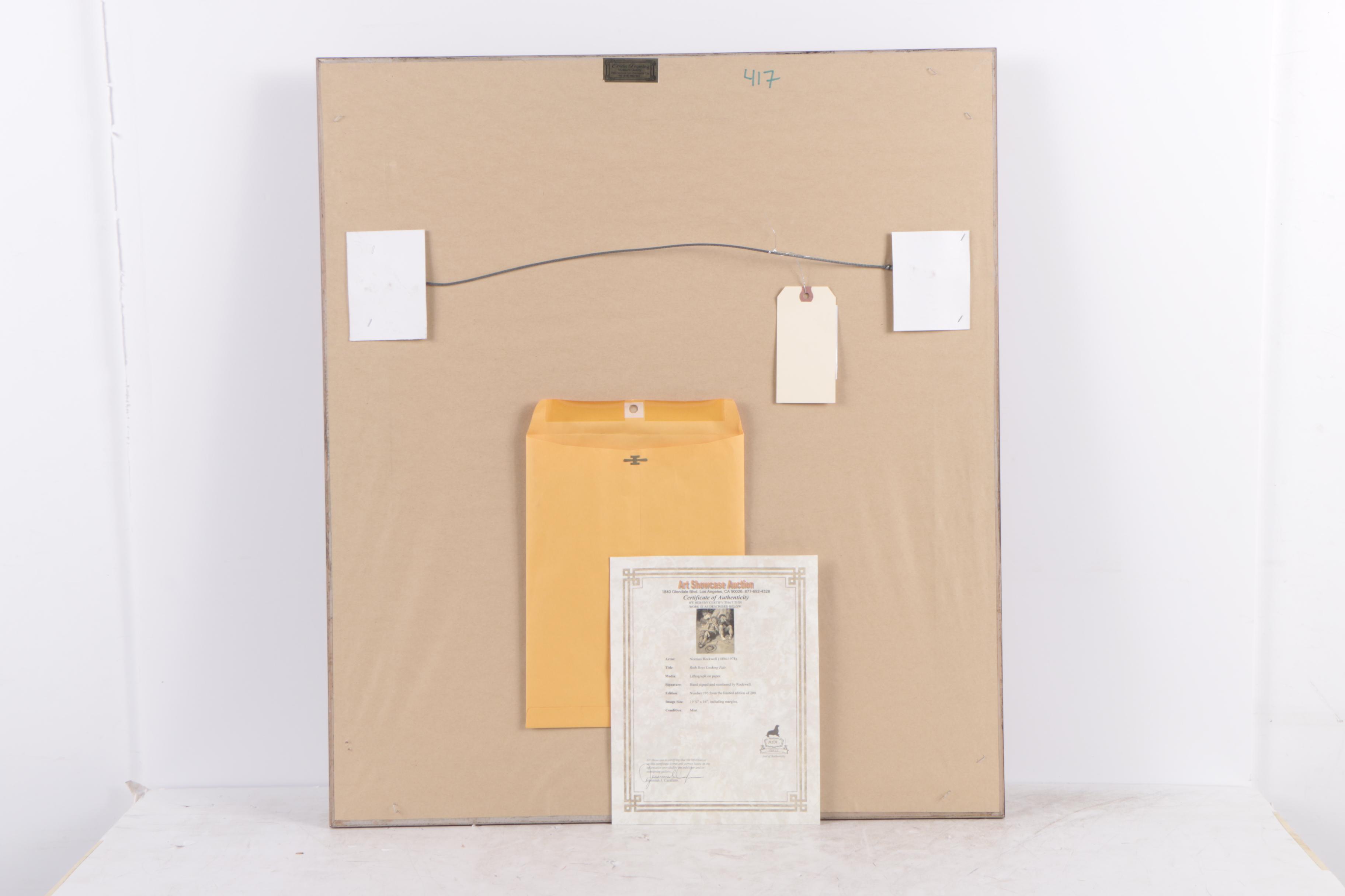 Norman Rockwell Lithograph "First Smoke"