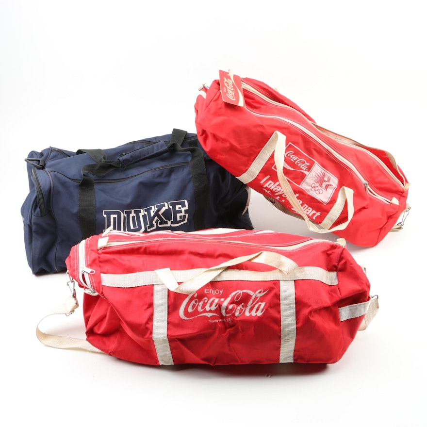 Vintage Coca-Cola and Duke Gym Bags