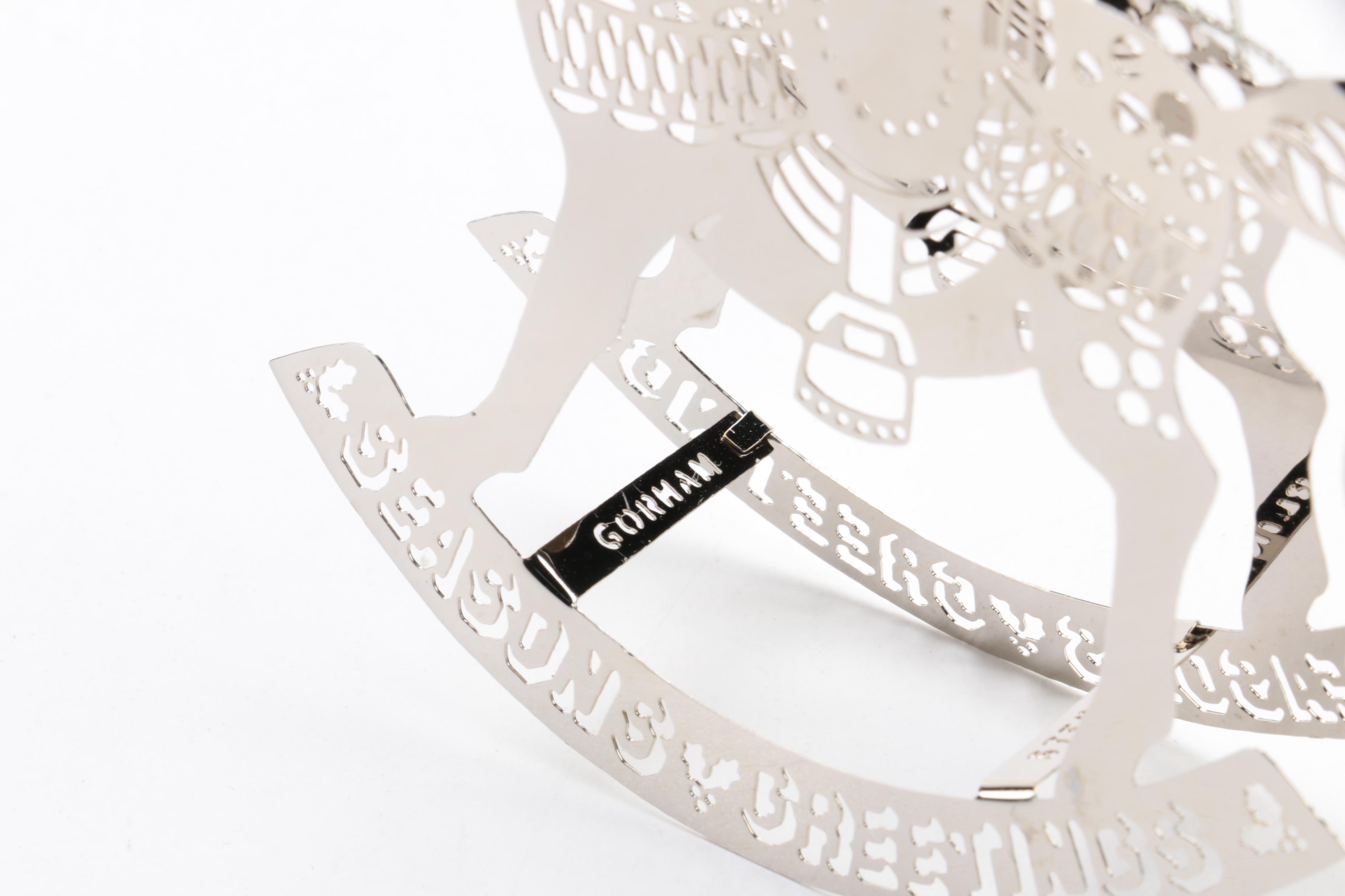 1979 Gorham "Pierced Christmas Ornaments" Sterling Silver Rocking Horse