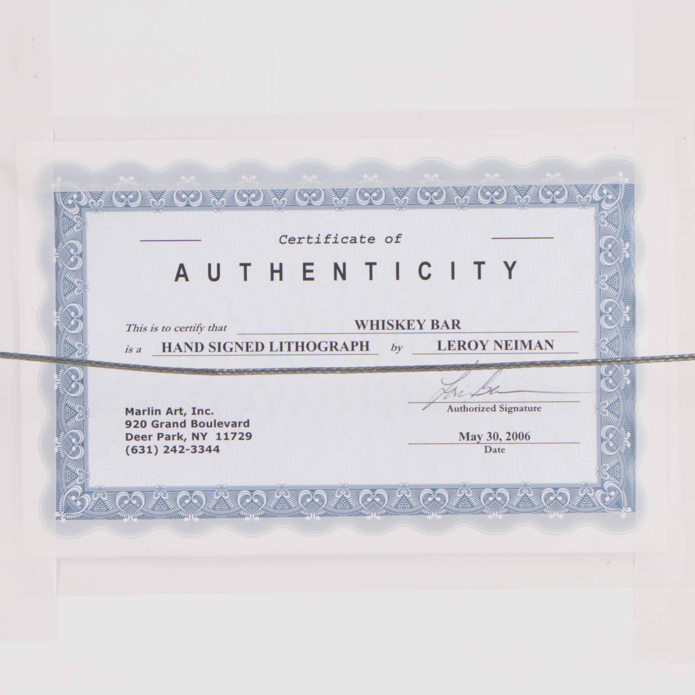 Leroy Neiman Offset Lithographic Print "Whiskey Bar"