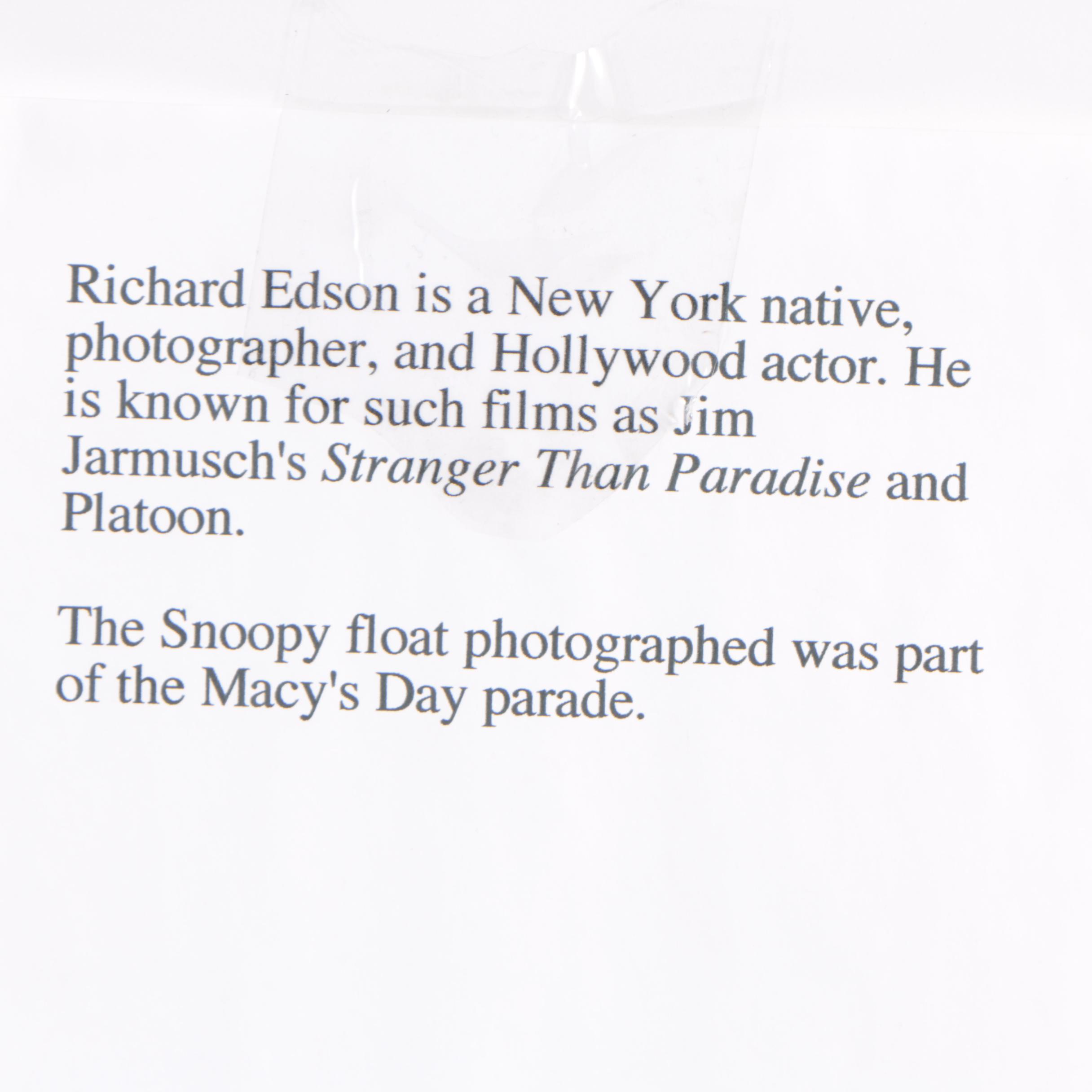 Giclee Print After Richard Edson of the Snoopy Float for the Macy's Day Parade