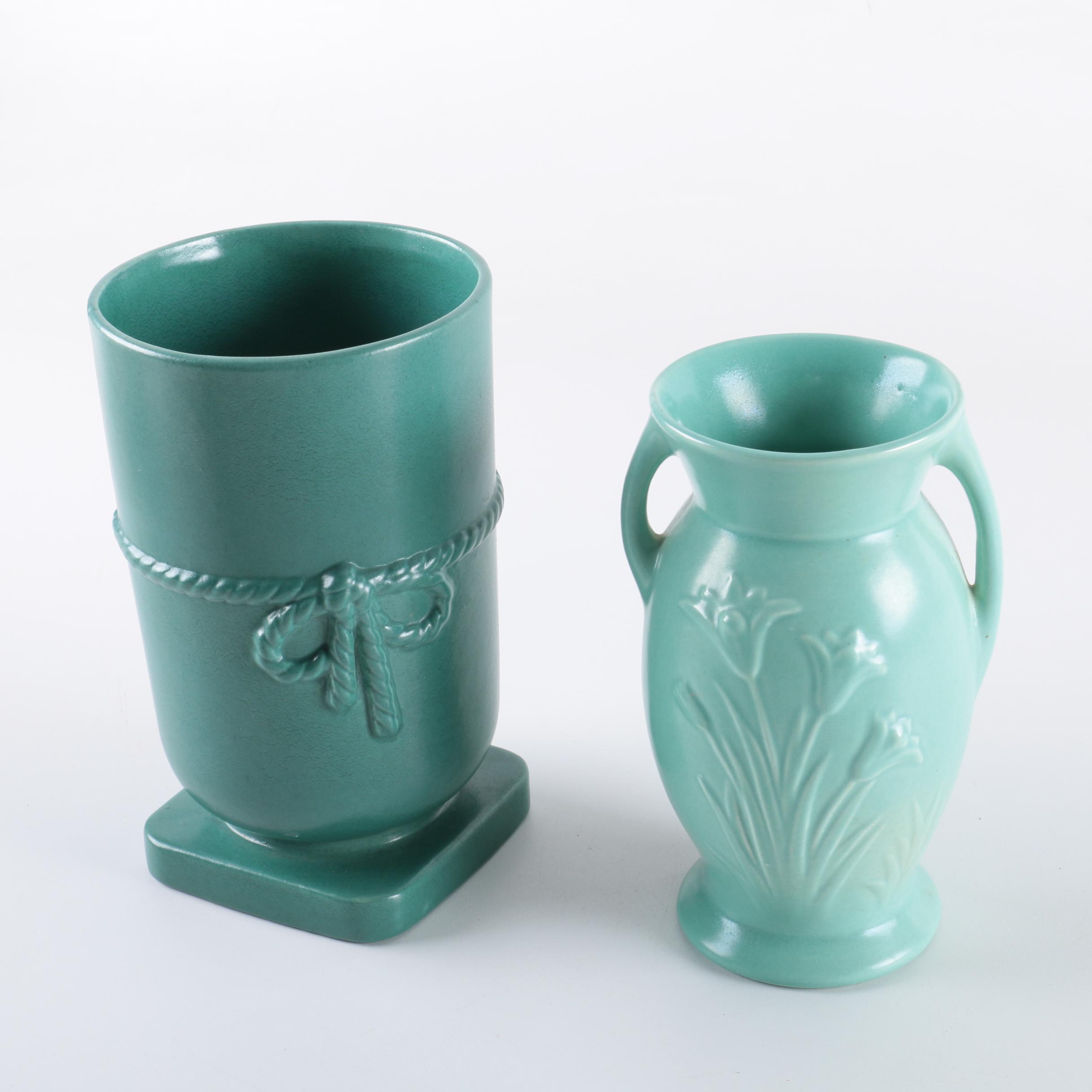 Red Wing Turquoise Blue Vases