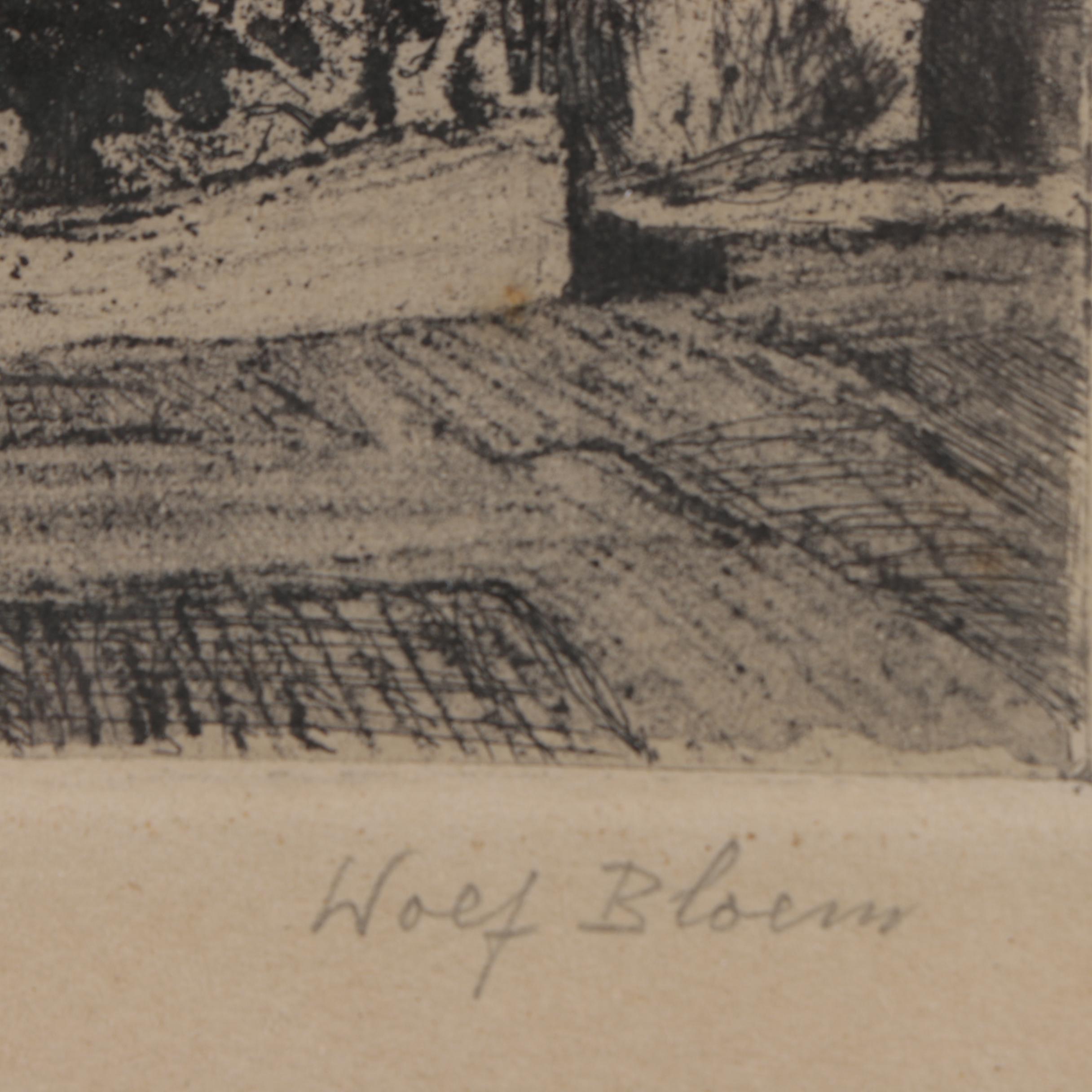 Wolf Bloem Mid Century Etching "Bergdorf"