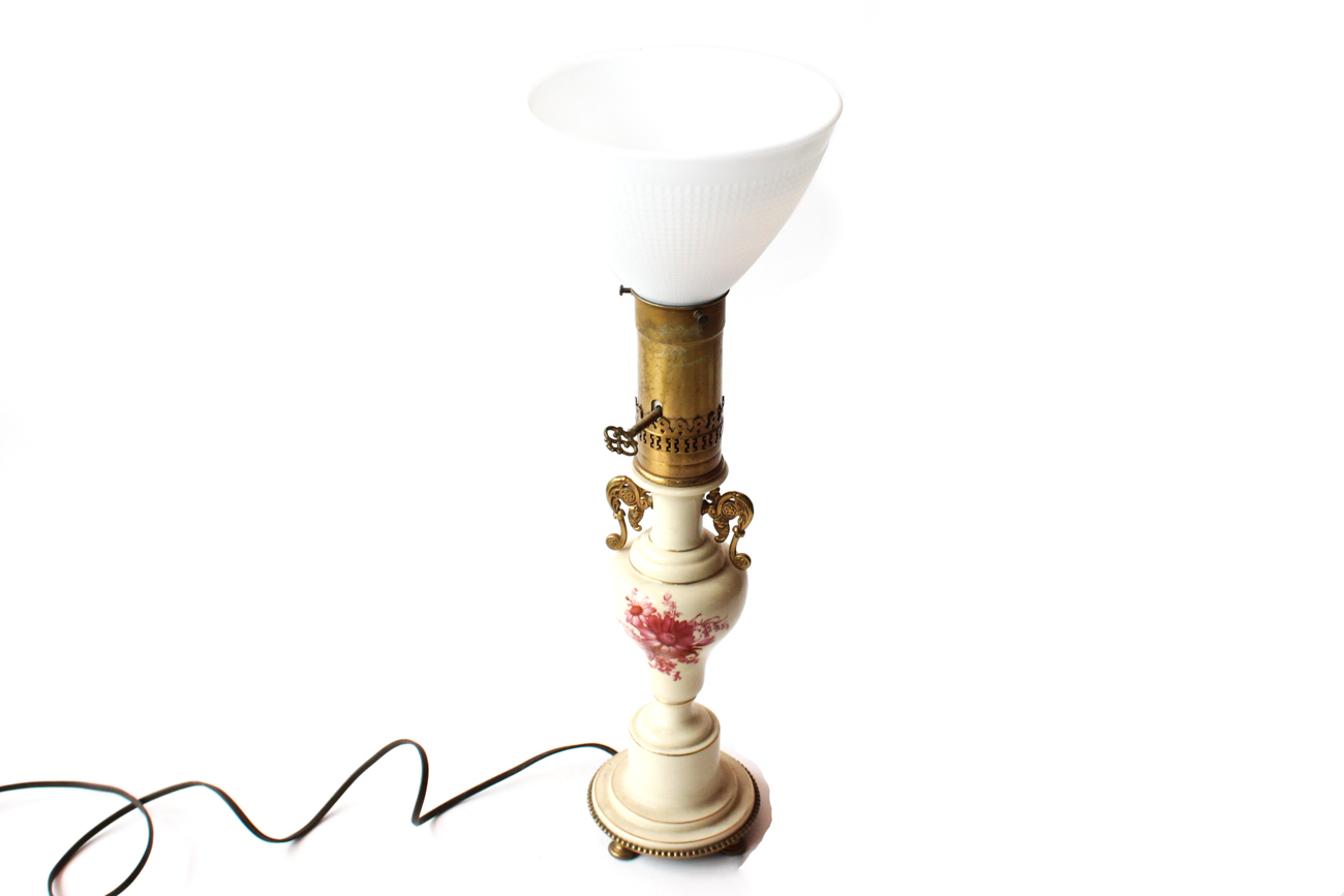 Porcelain and Brass Table Lamp