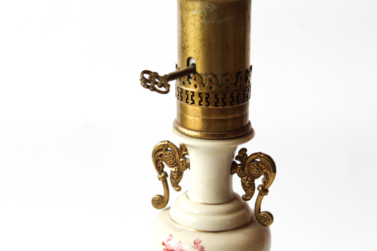 Porcelain and Brass Table Lamp