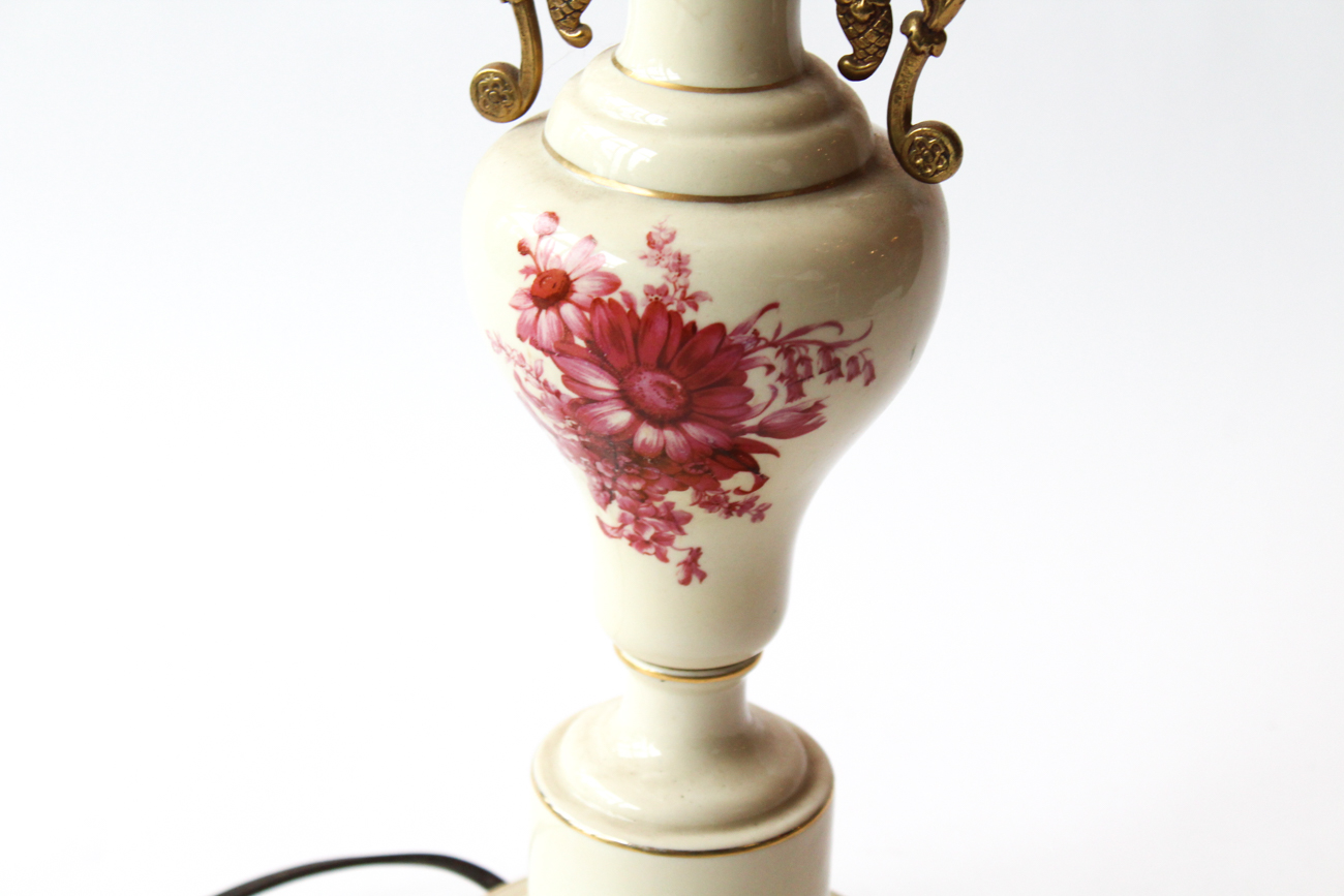 Porcelain and Brass Table Lamp