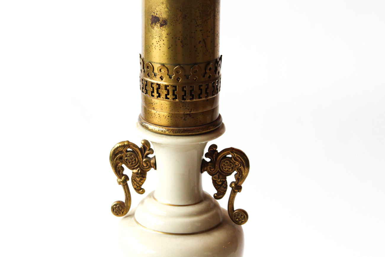 Porcelain and Brass Table Lamp
