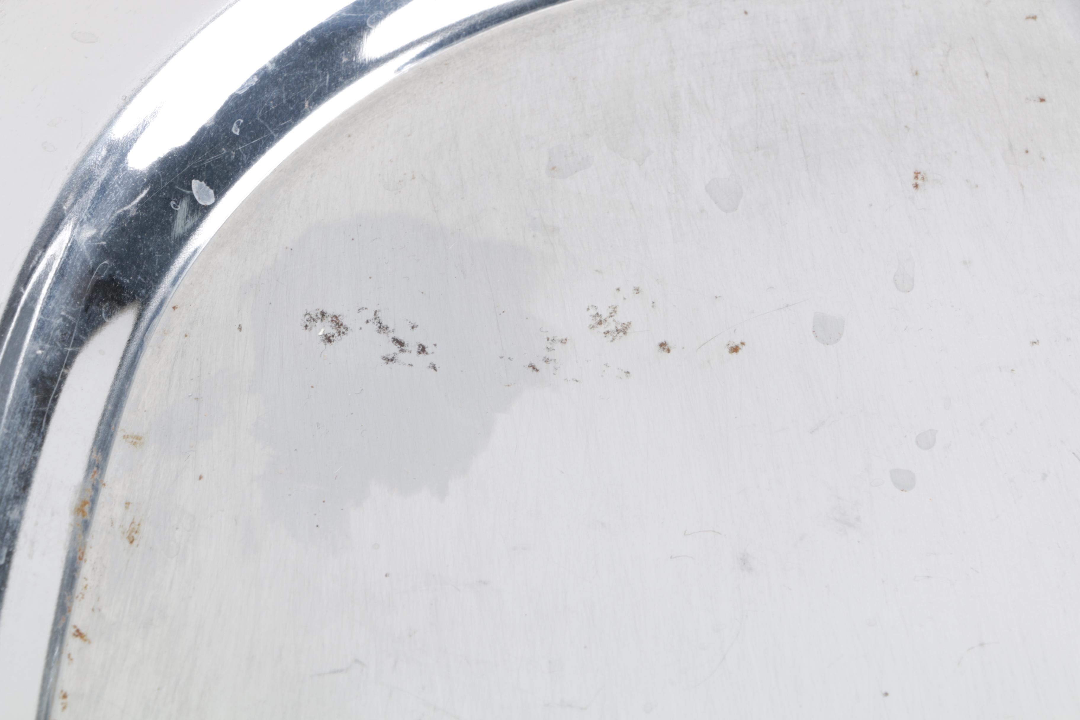 Vintage Kayserzinn Pewter Serving Dish with Silver Plate and Metal Serveware