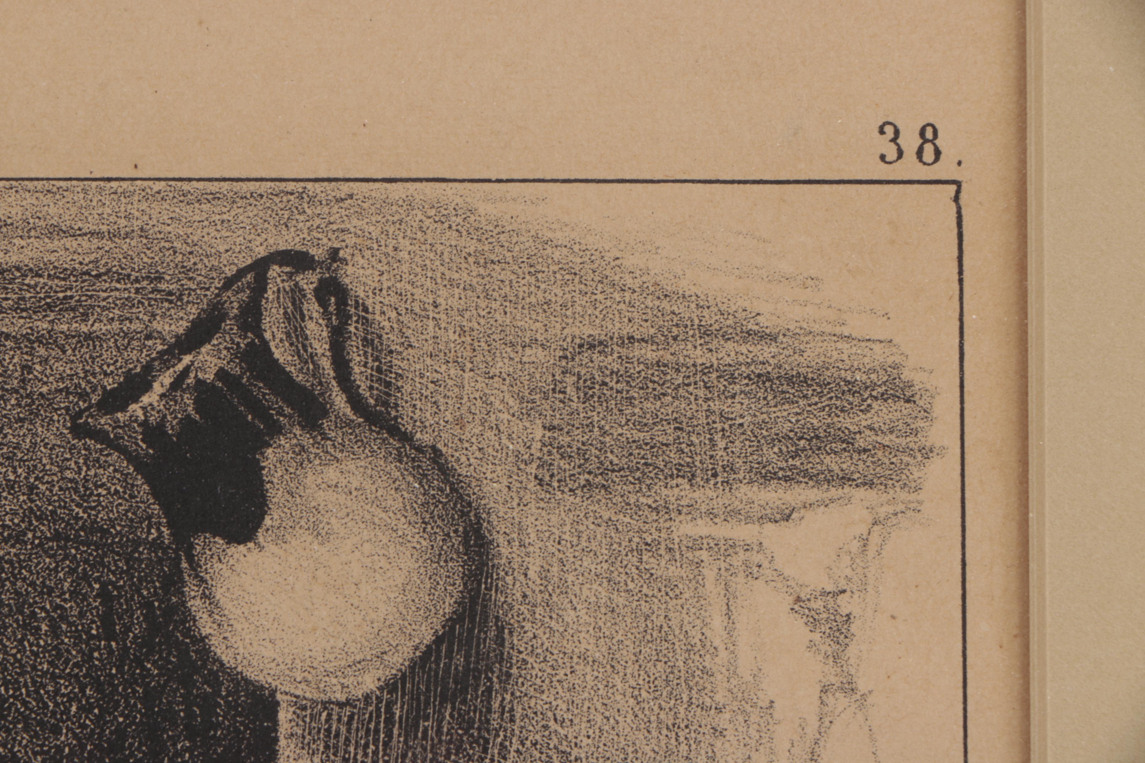 Lithographs After Honore Daumier "L'Odorat" and "Le Toucher"