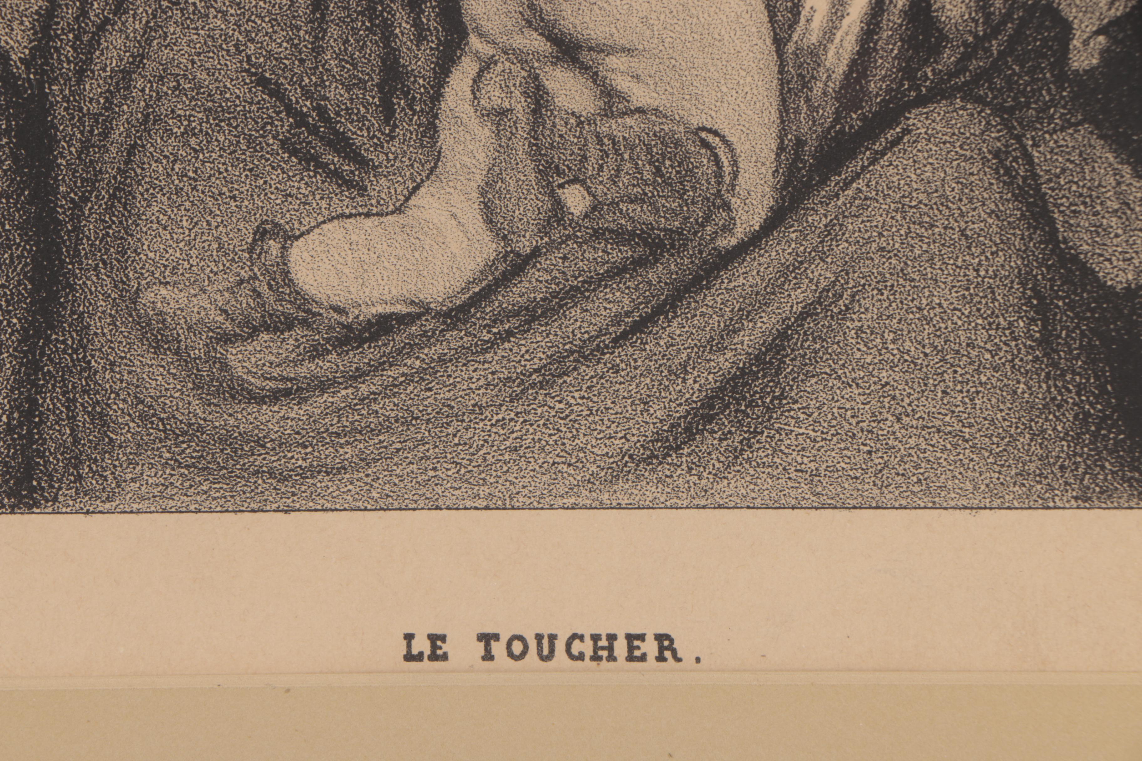 Lithographs After Honore Daumier "L'Odorat" and "Le Toucher"