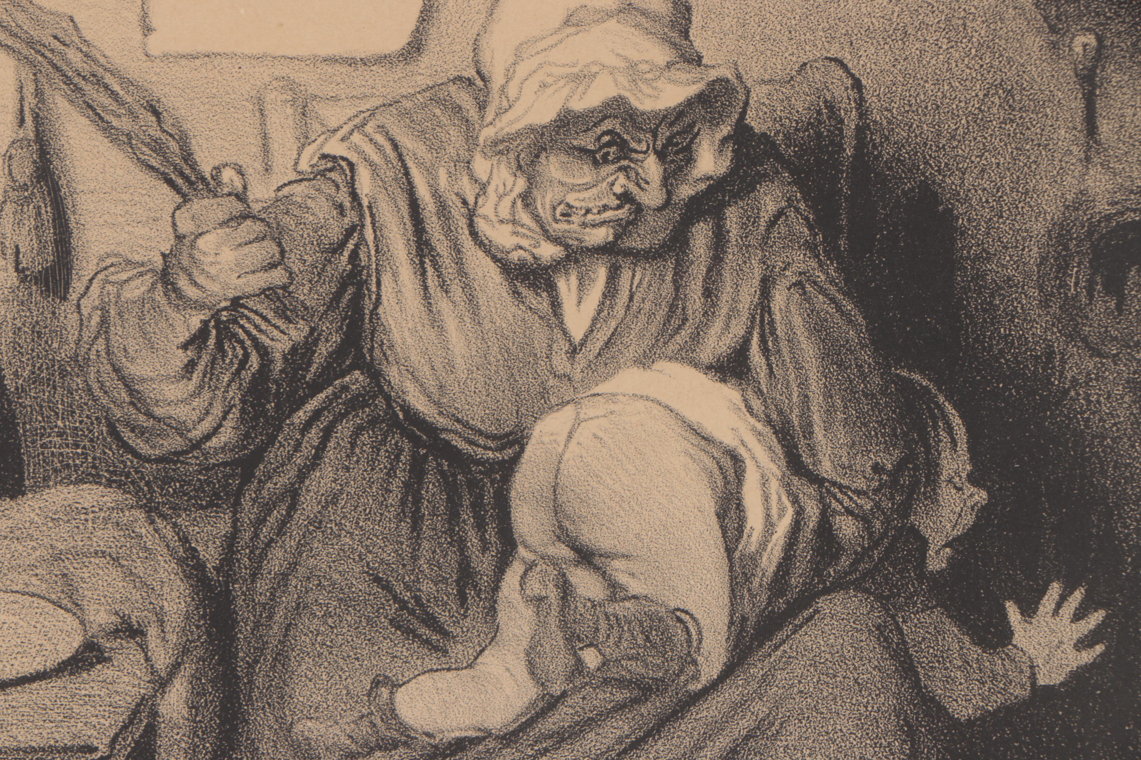 Lithographs After Honore Daumier "L'Odorat" and "Le Toucher"
