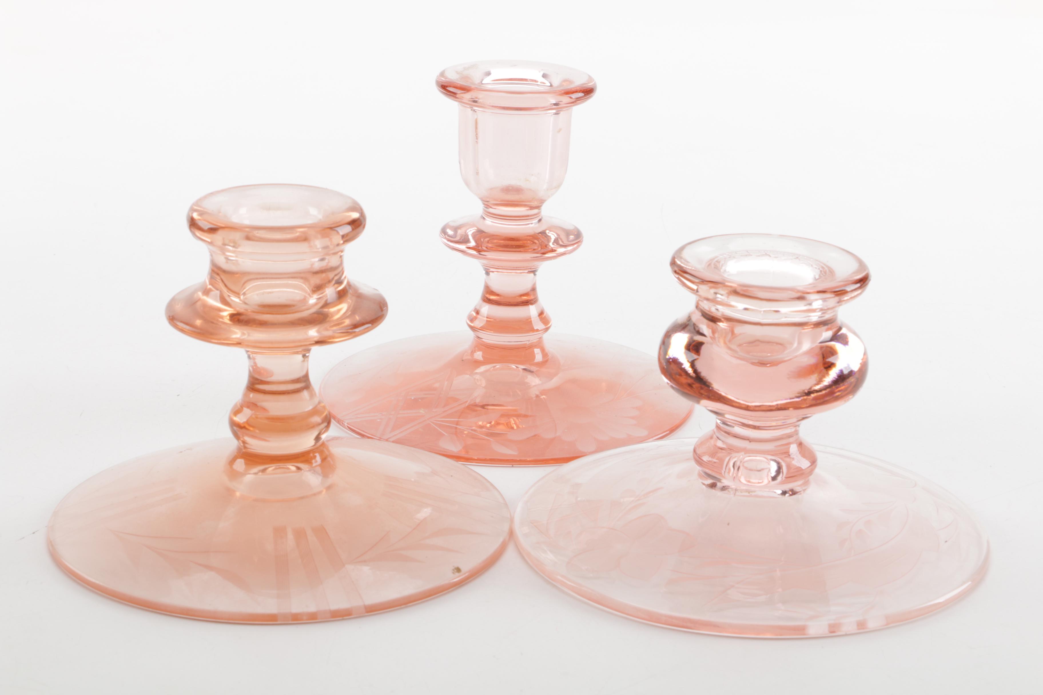 Glass Candleholders and Decanters