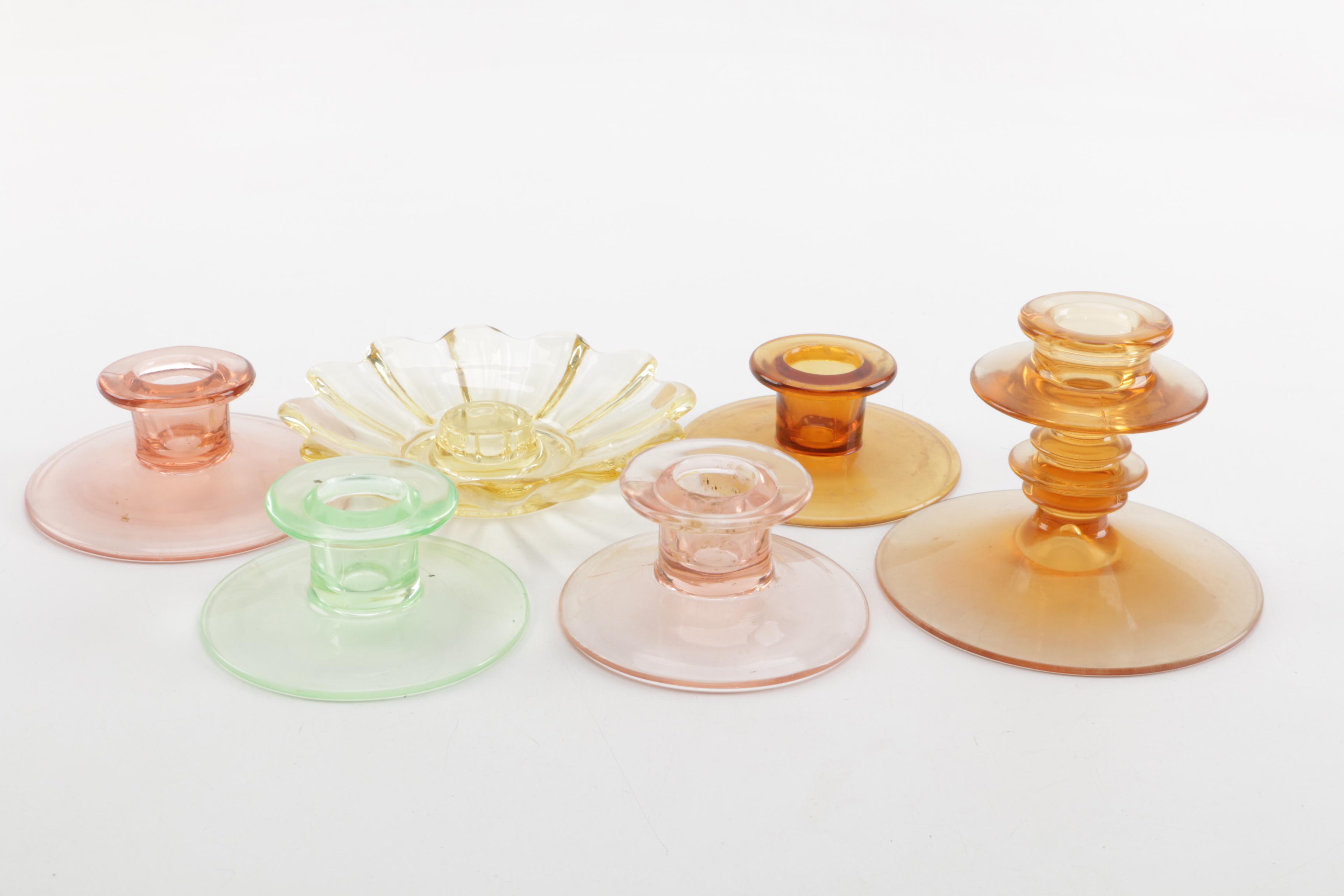 Glass Candleholders and Decanters