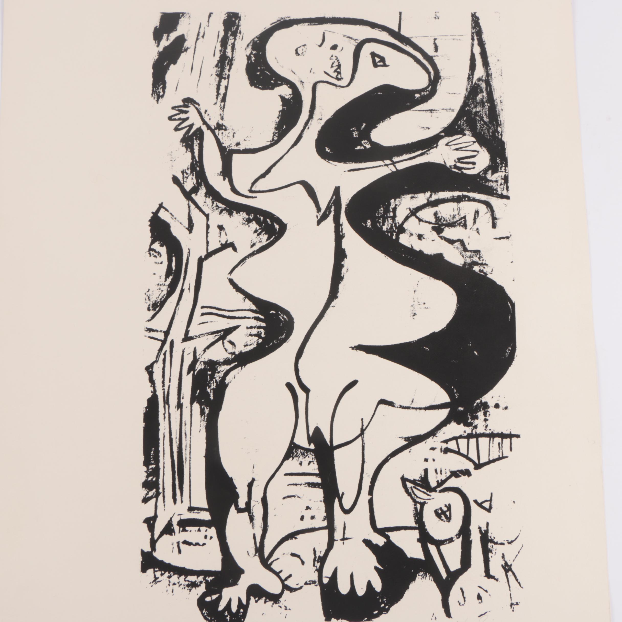 Abstract Serigraph Print "Hail to Picasso"