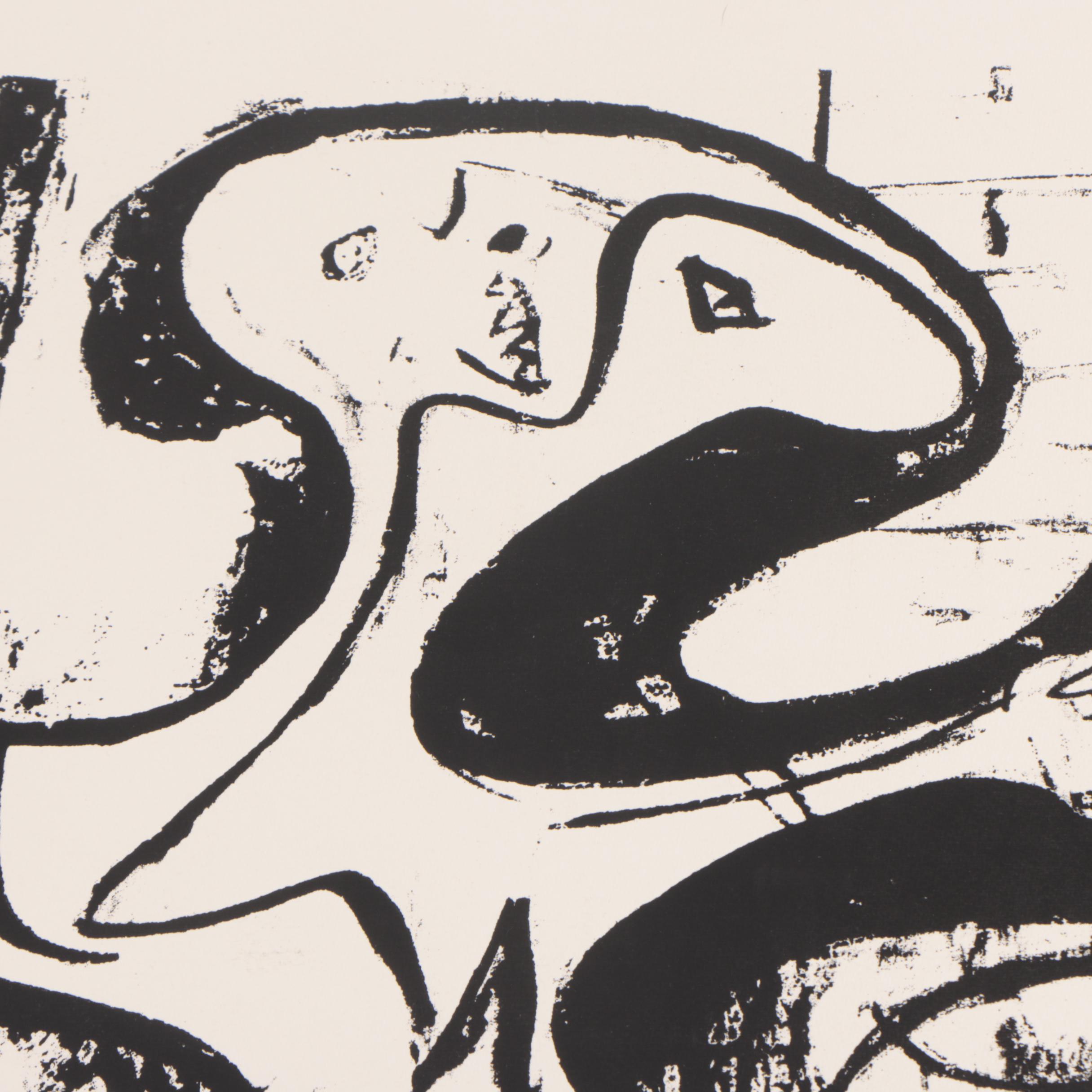 Abstract Serigraph Print "Hail to Picasso"