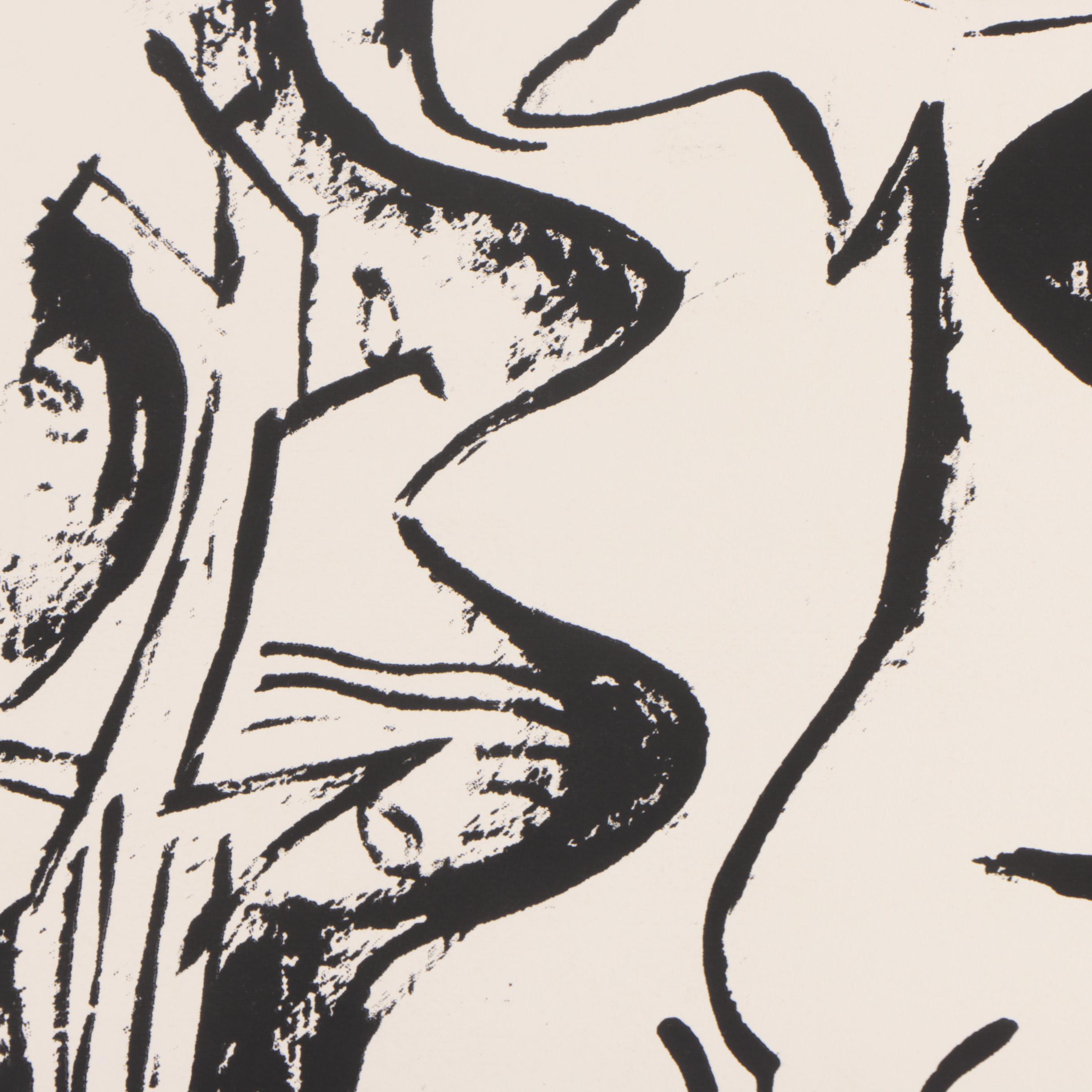 Abstract Serigraph Print "Hail to Picasso"