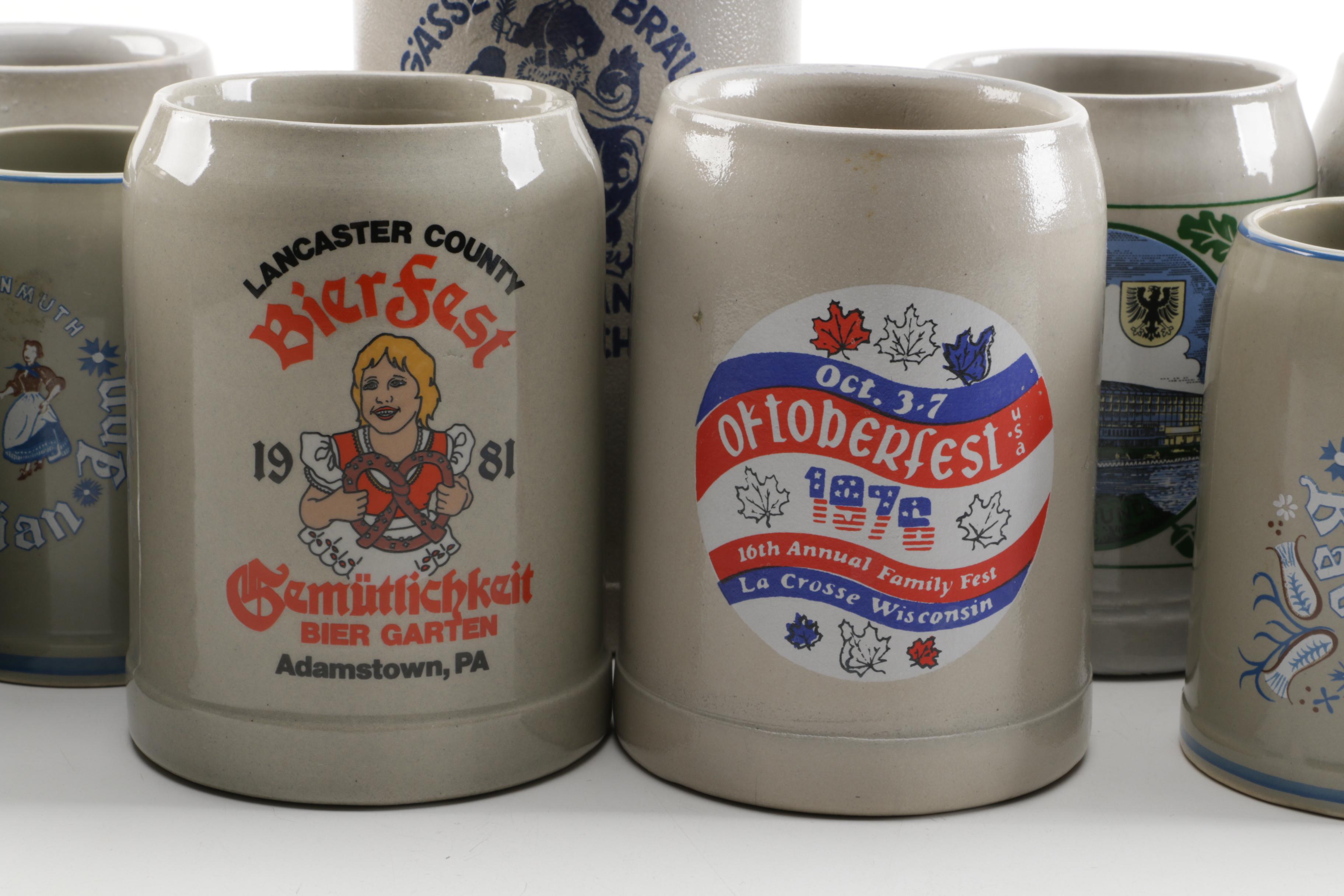 Stoneware Beer Stein and Mugs