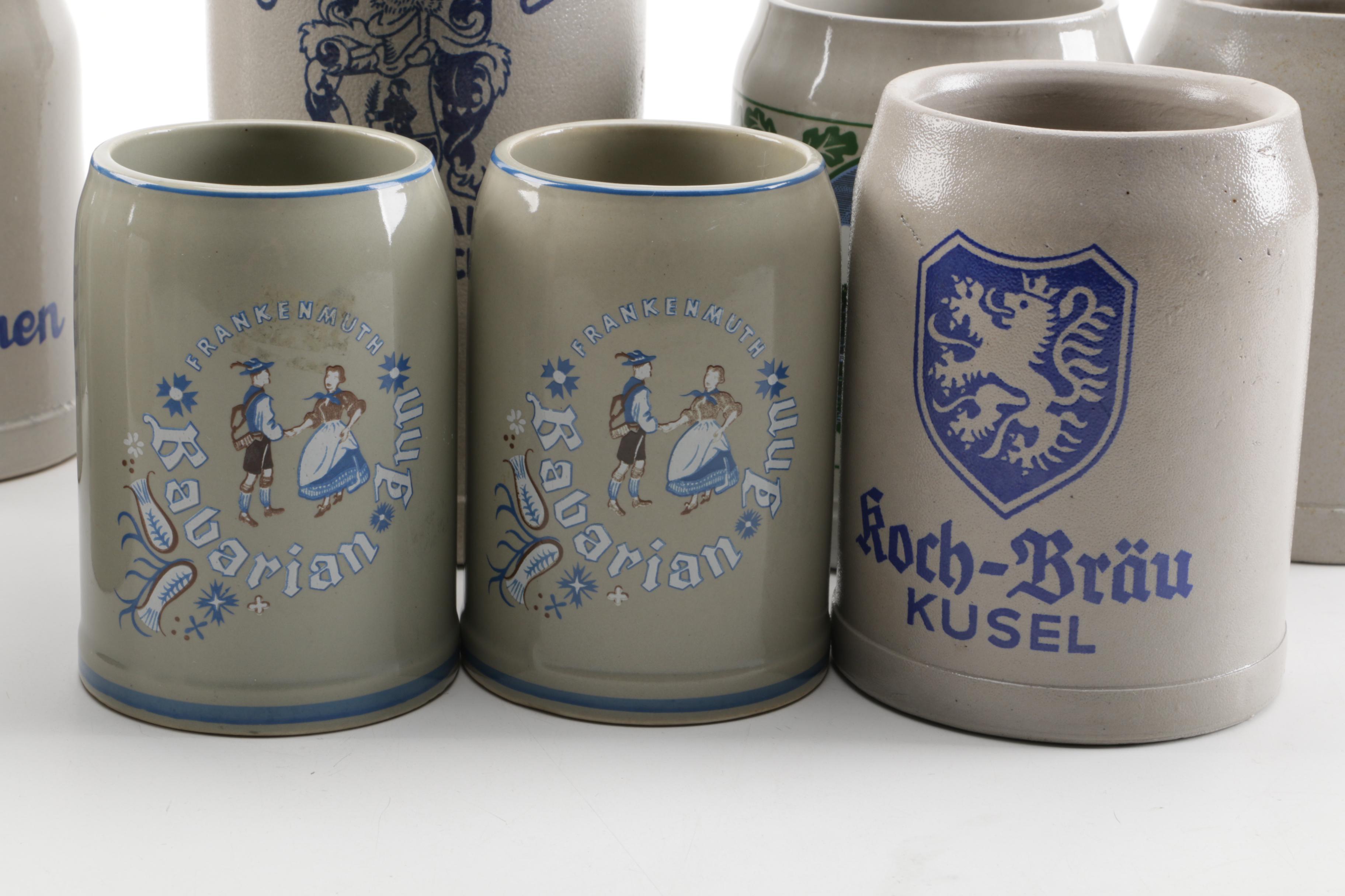 Stoneware Beer Stein and Mugs