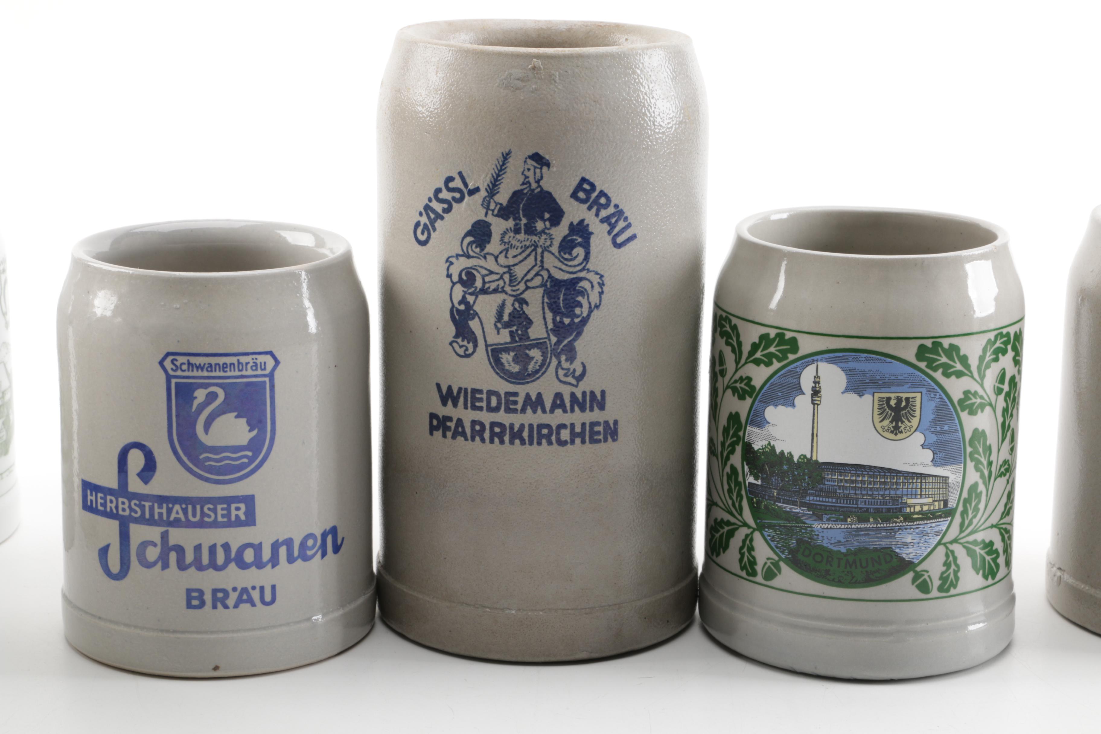 Stoneware Beer Stein and Mugs
