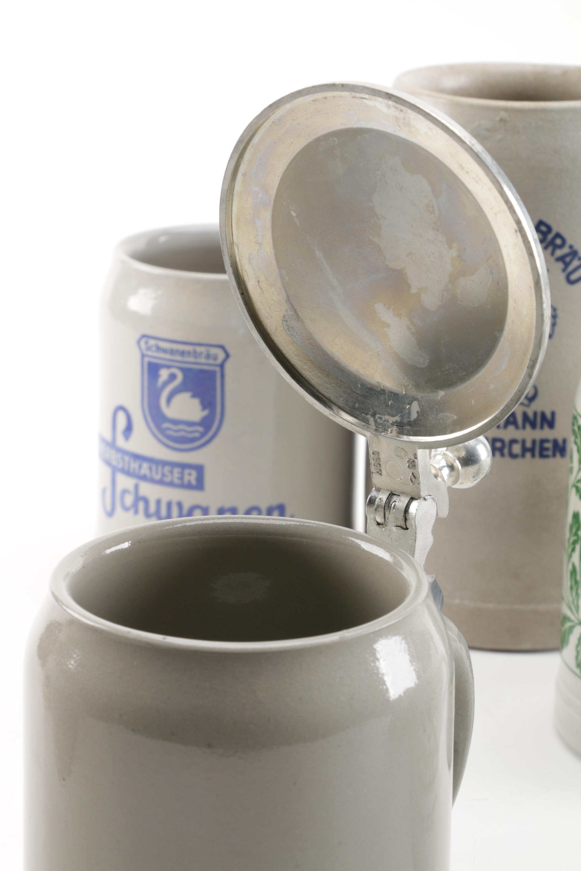 Stoneware Beer Stein and Mugs