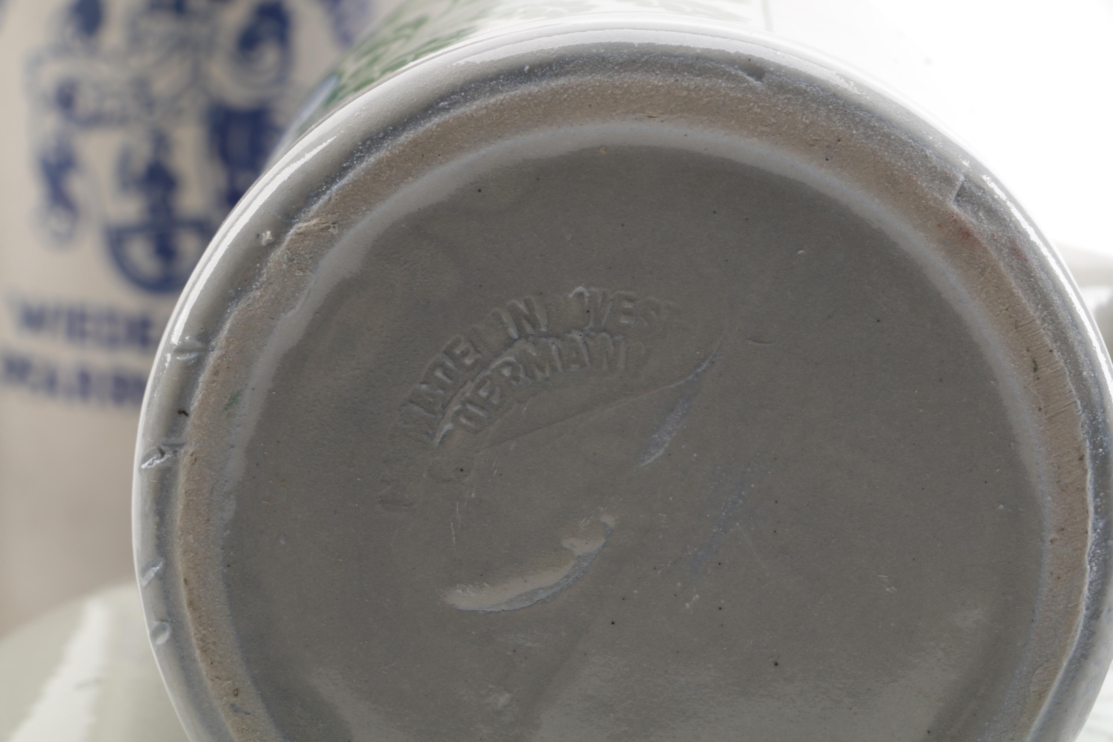 Stoneware Beer Stein and Mugs