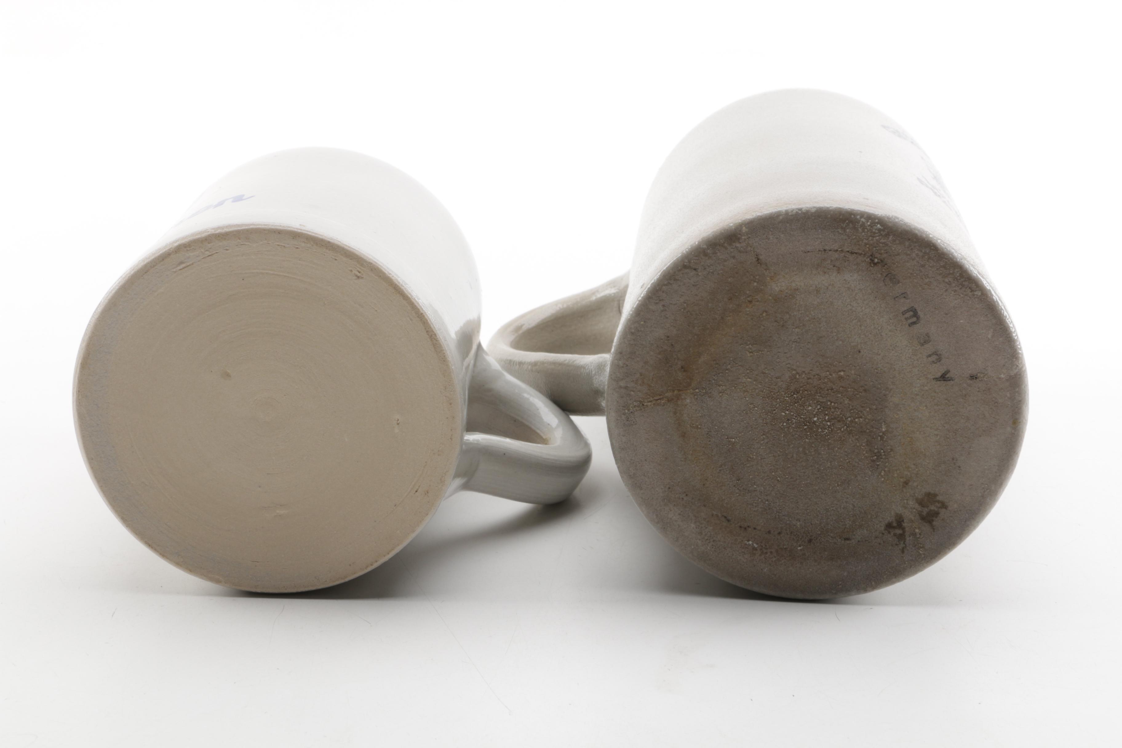 Stoneware Beer Stein and Mugs