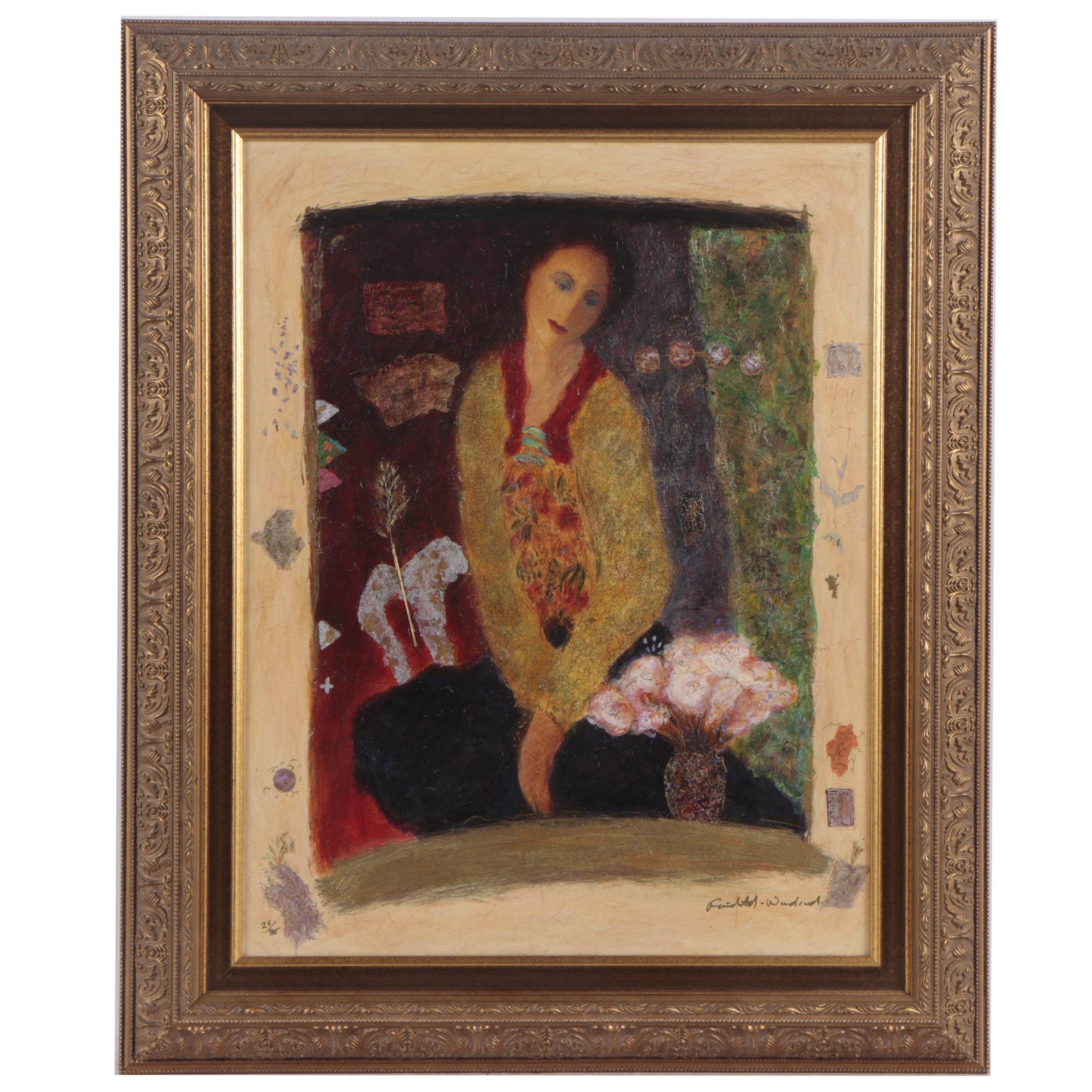 Roy Fairchild-Woodard Embellished Serigraph "Hanna"