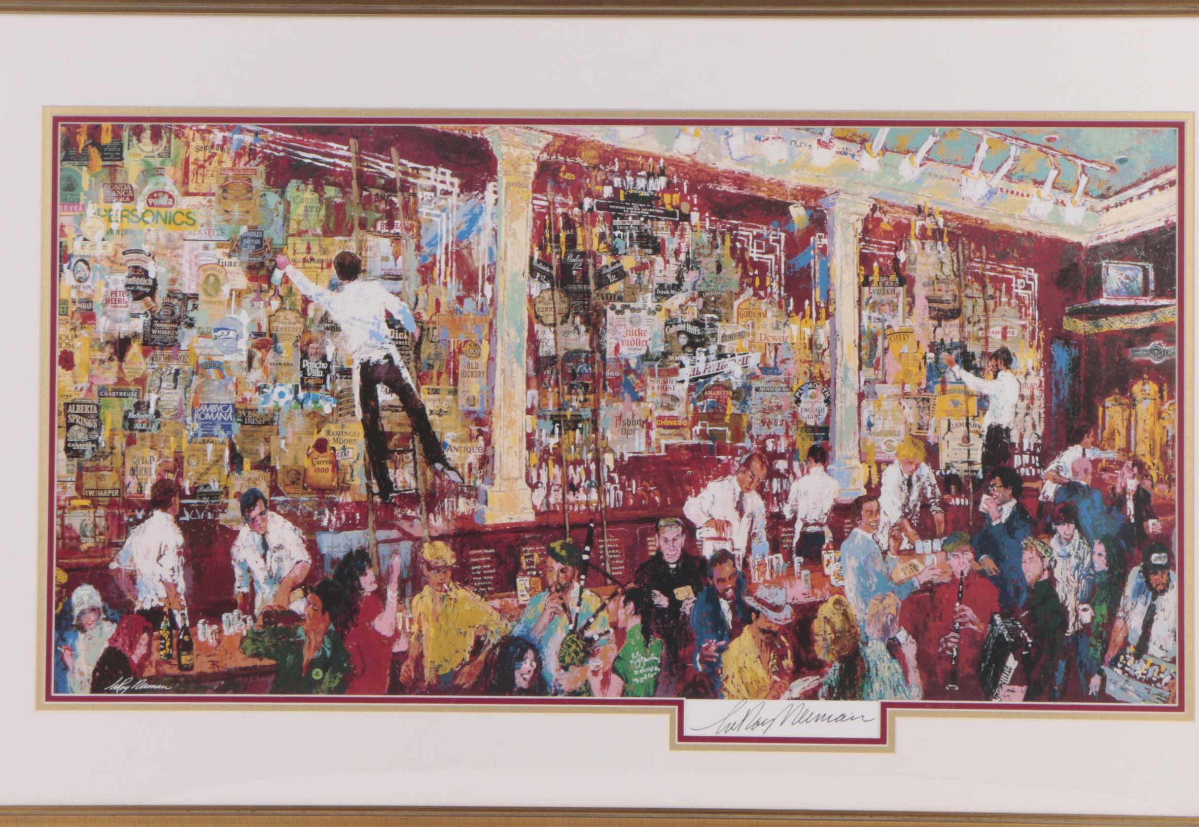 Leroy Neiman Offset Lithographic Print "Whiskey Bar"