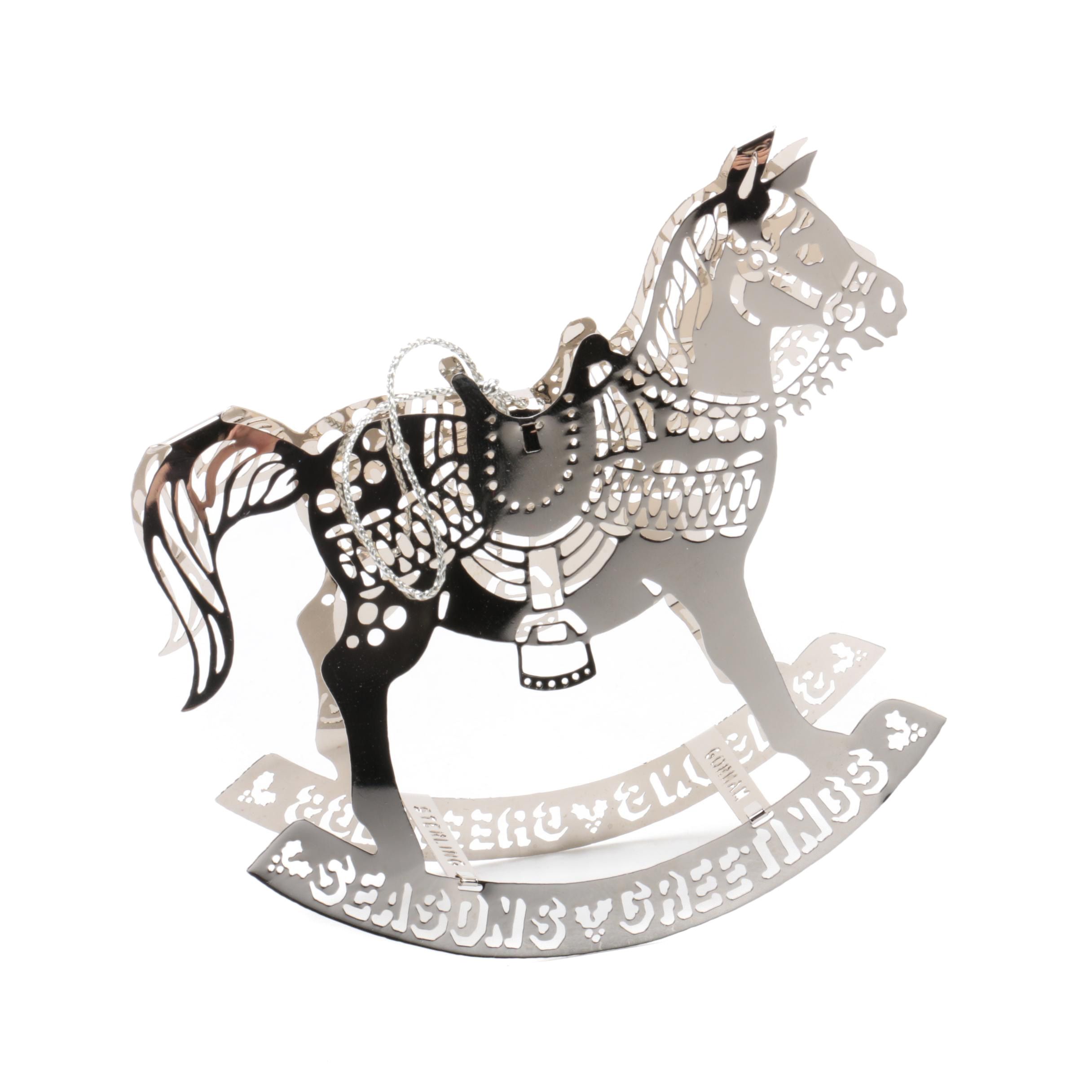 1979 Gorham "Pierced Christmas Ornaments" Sterling Silver Rocking Horse