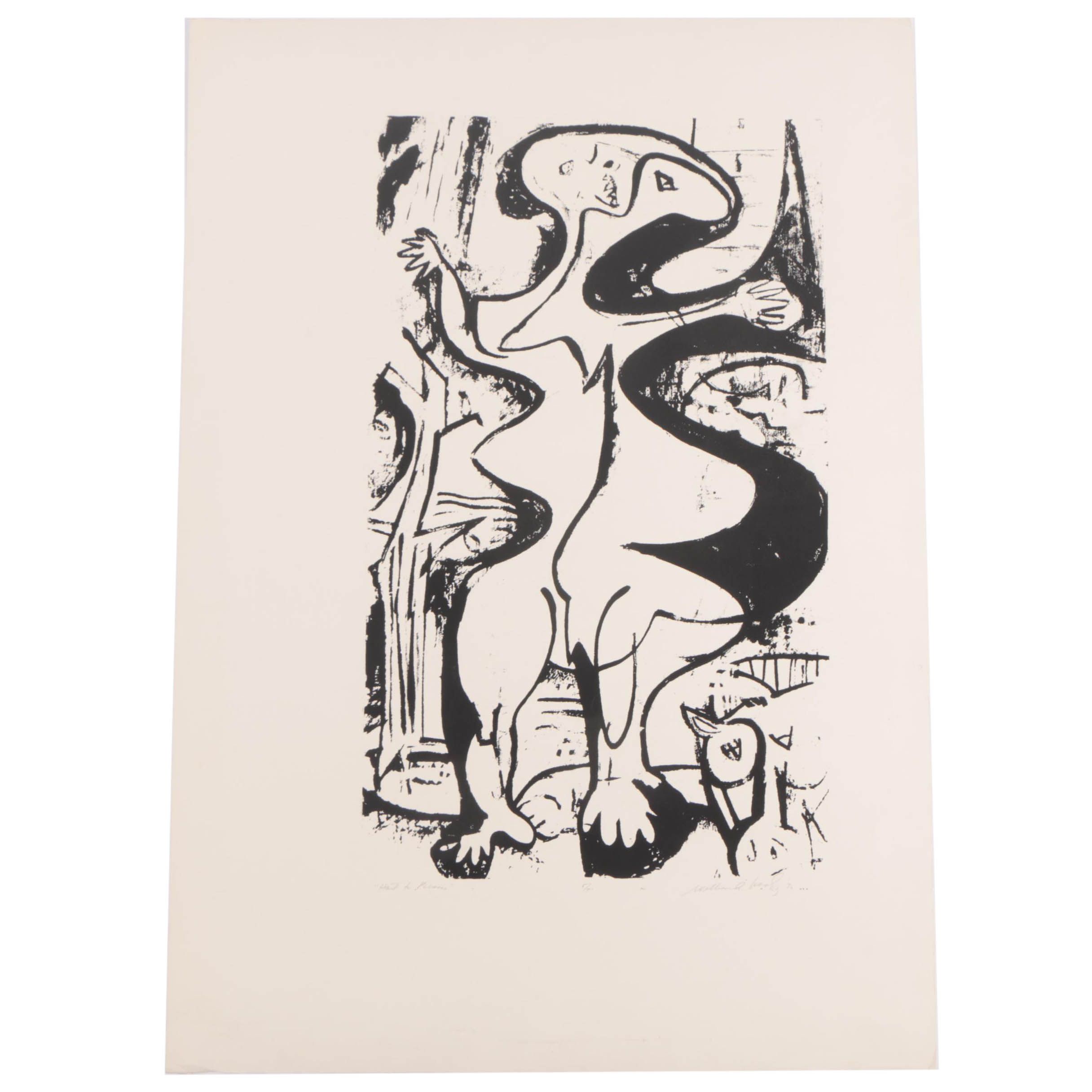 Abstract Serigraph Print "Hail to Picasso"