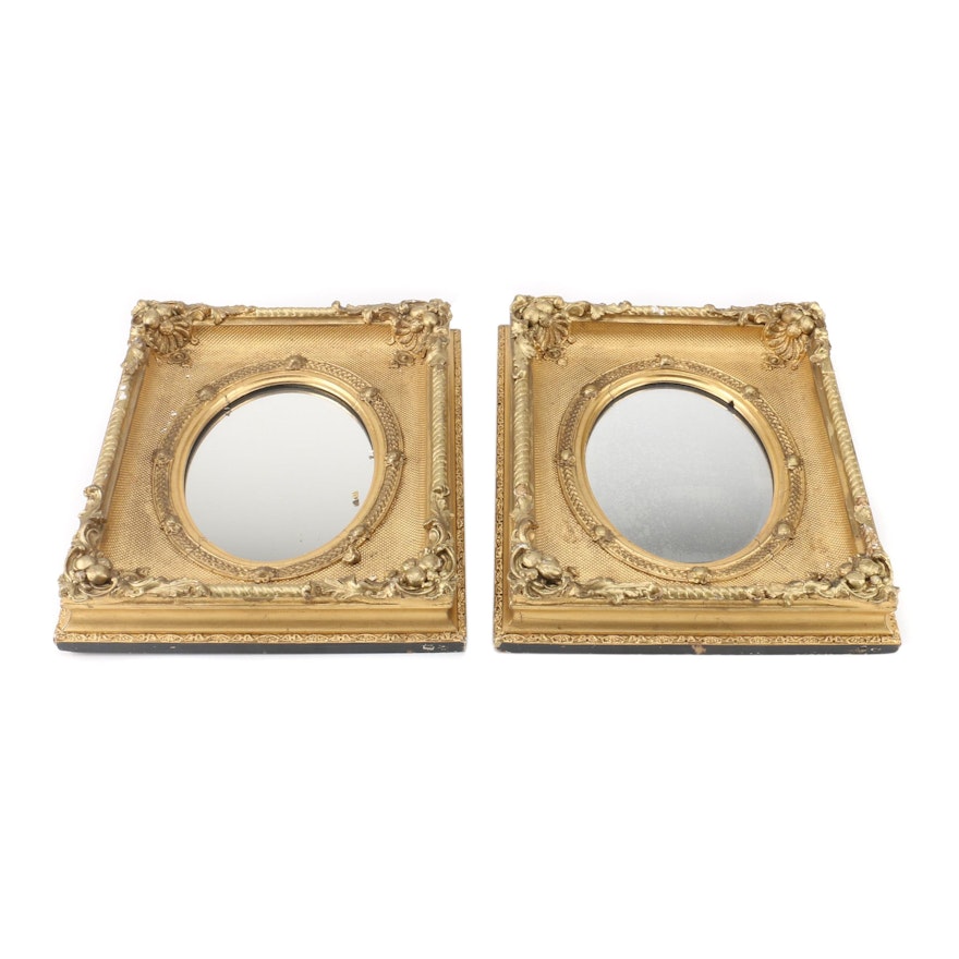 Antique Gold Tone Wall Mirrors, Mid to Late 19th Century