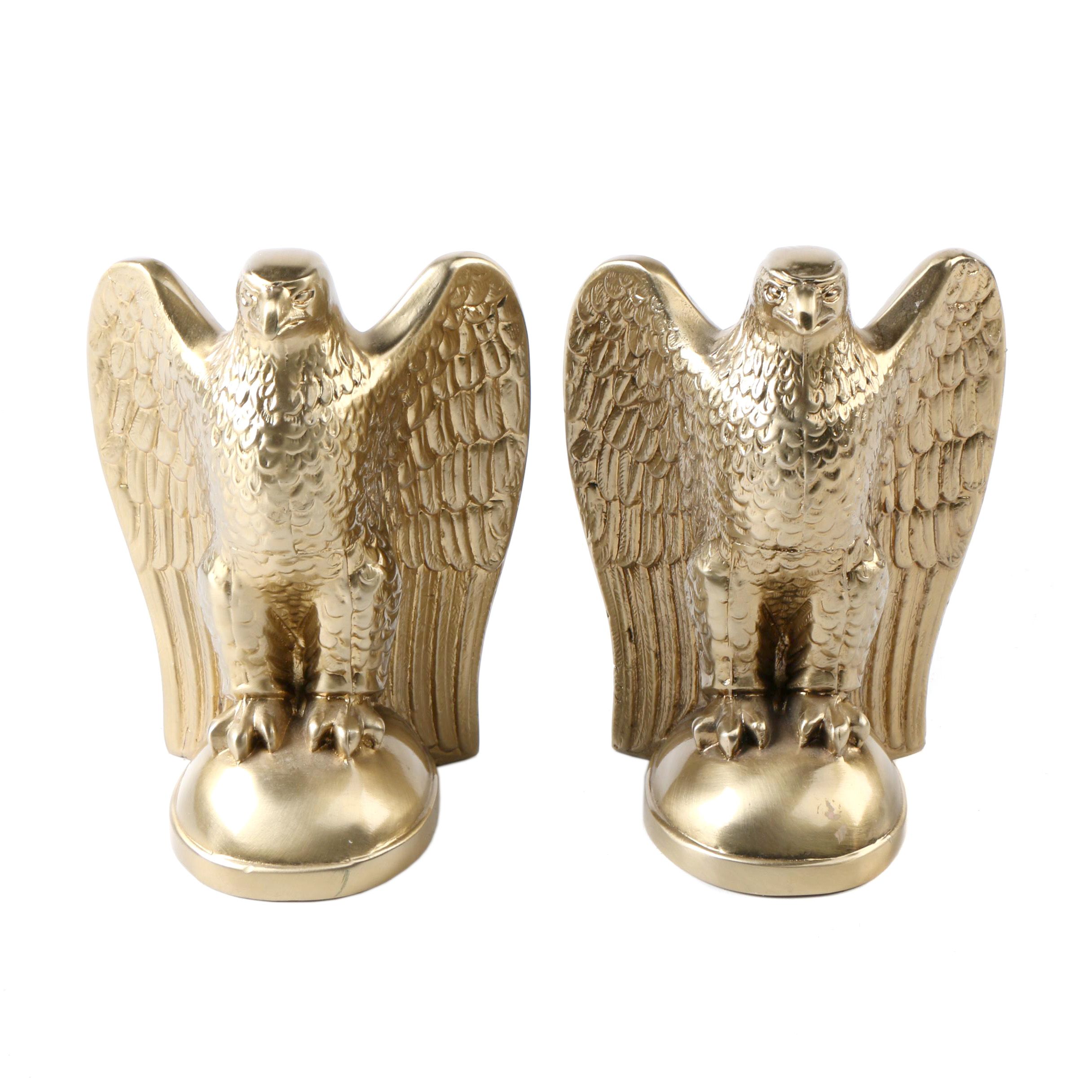 Brass Eagle Bookends