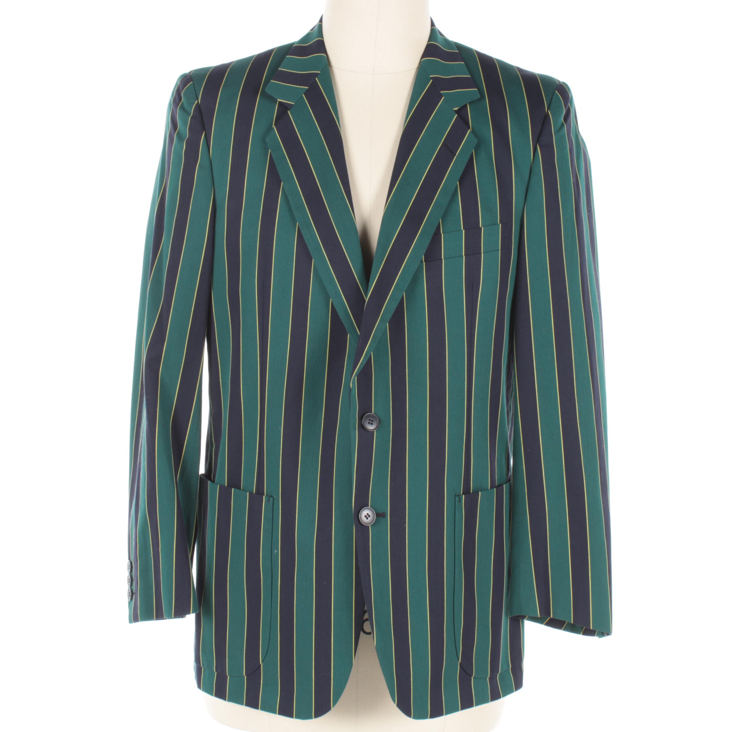 Men's Vintage Harrods Striped Cotton Blazer