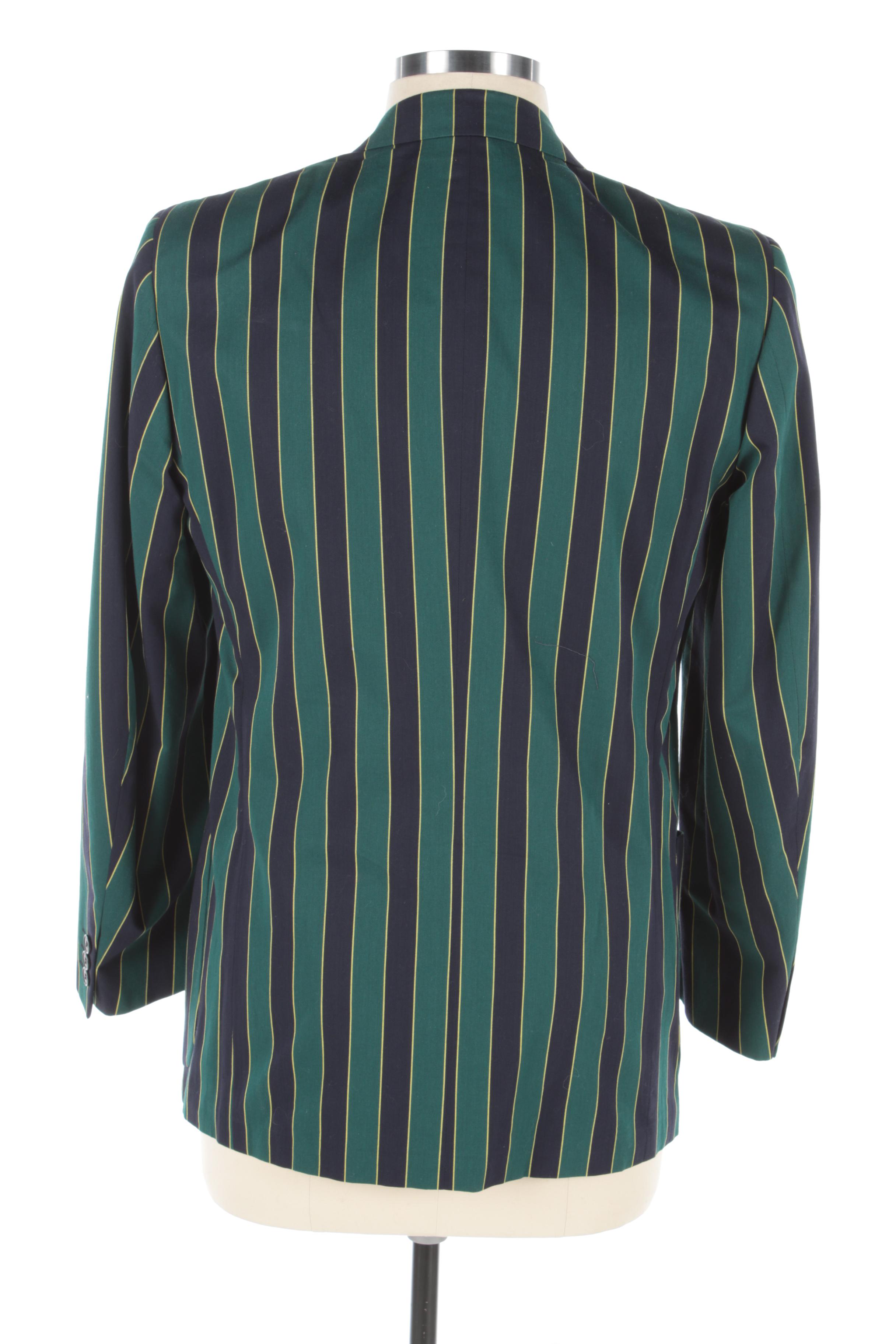 Men's Vintage Harrods Striped Cotton Blazer