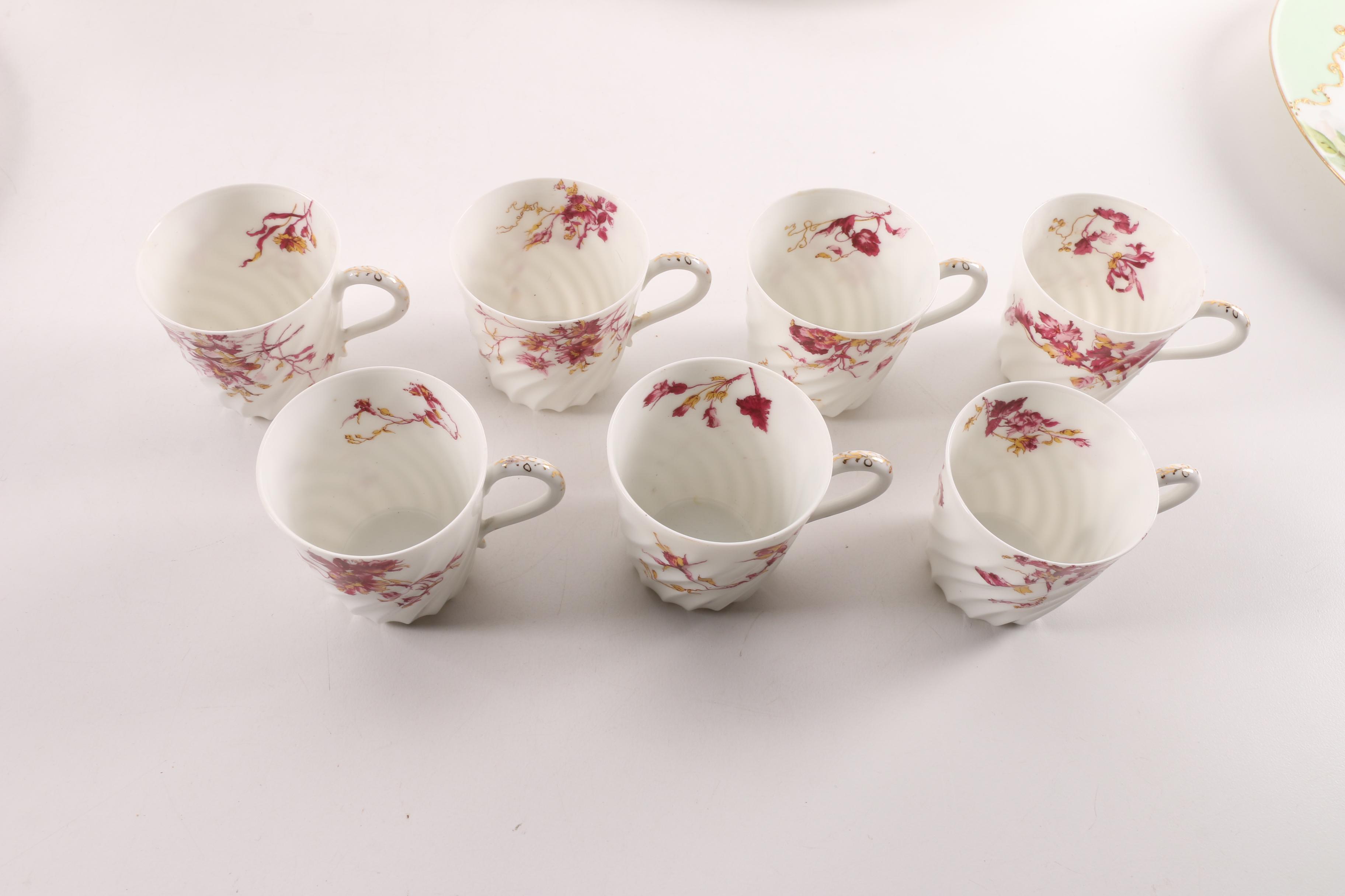 Antique Hand Painted Tableware Including Limoges