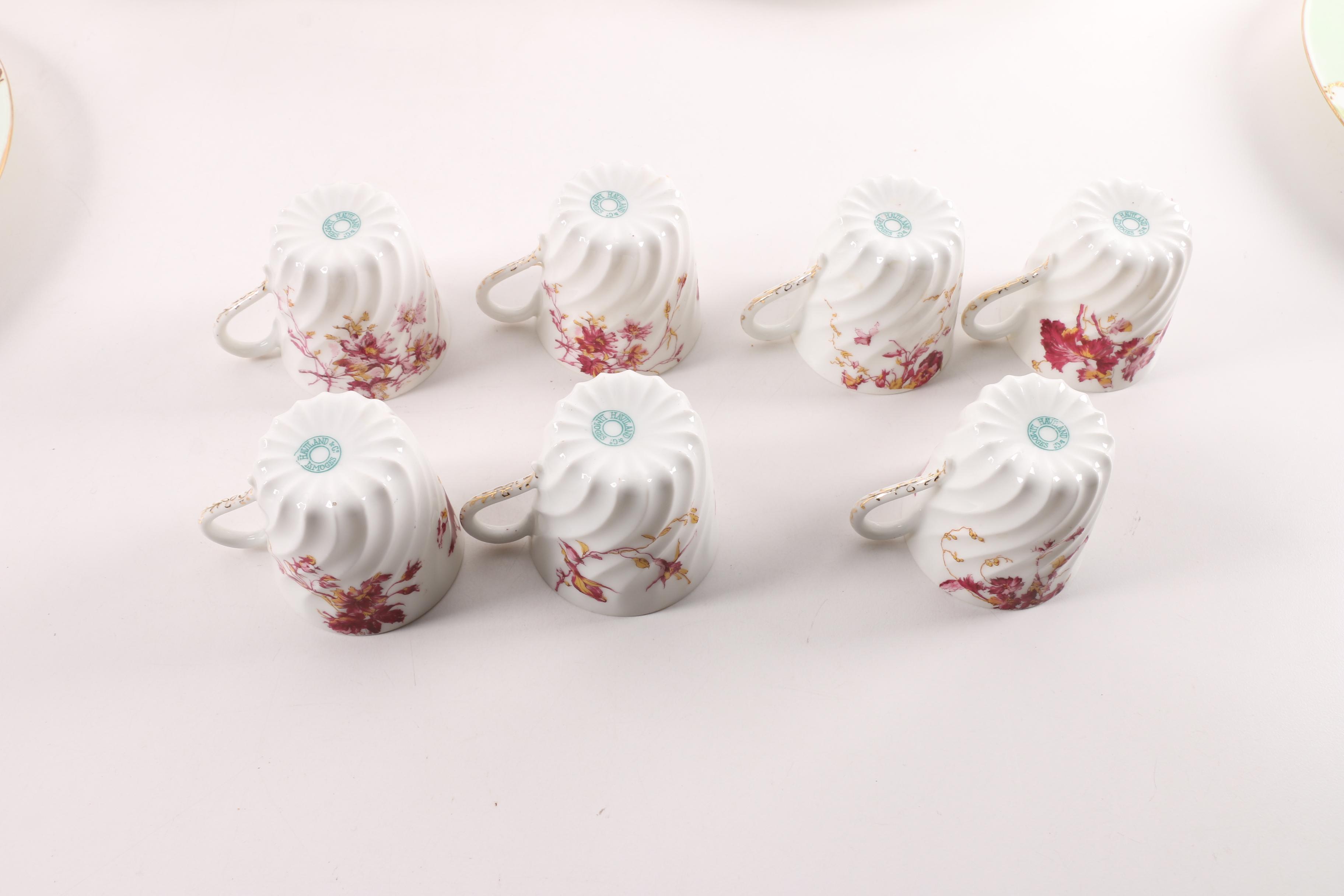 Antique Hand Painted Tableware Including Limoges