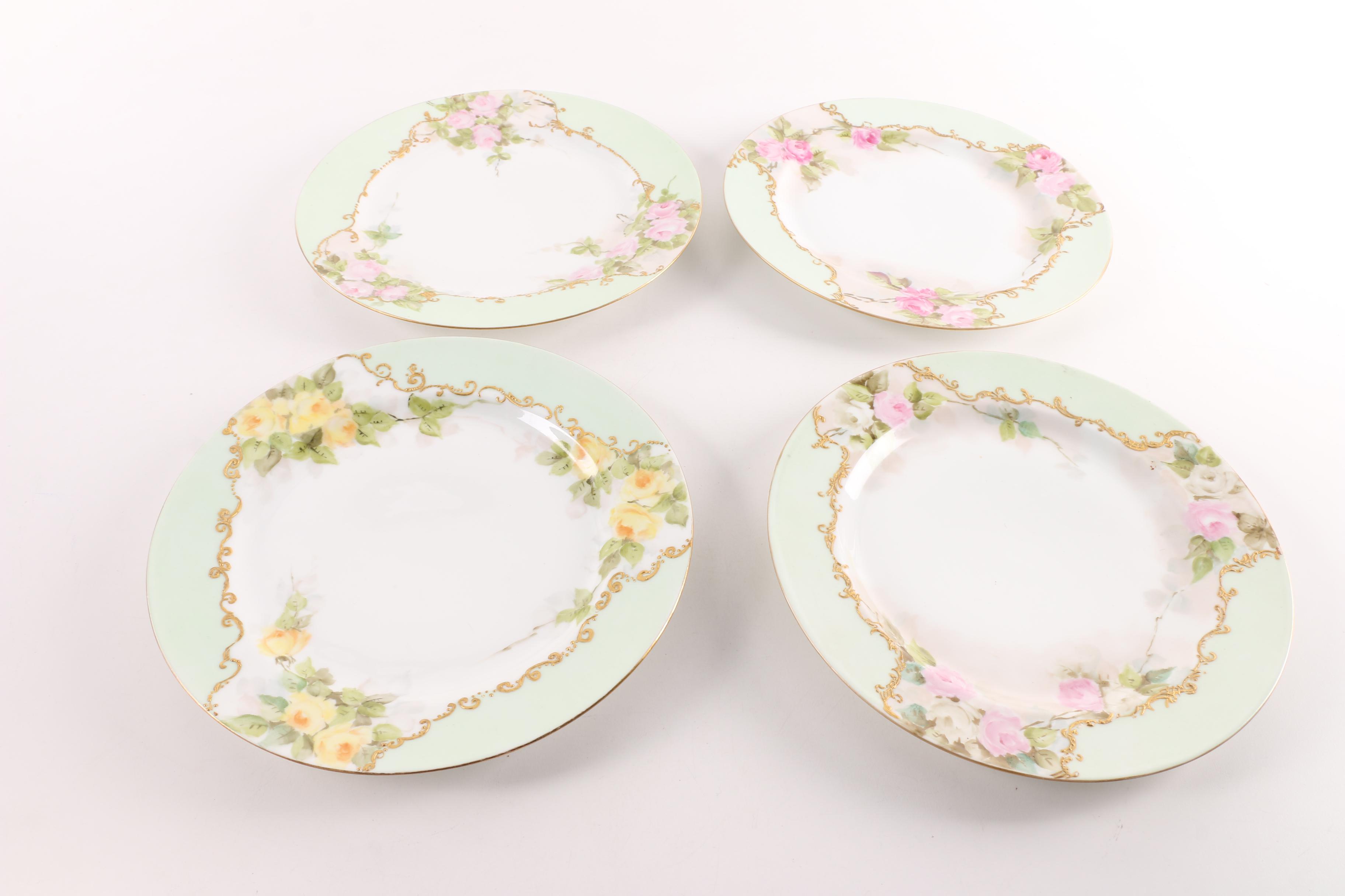 Antique Hand Painted Tableware Including Limoges