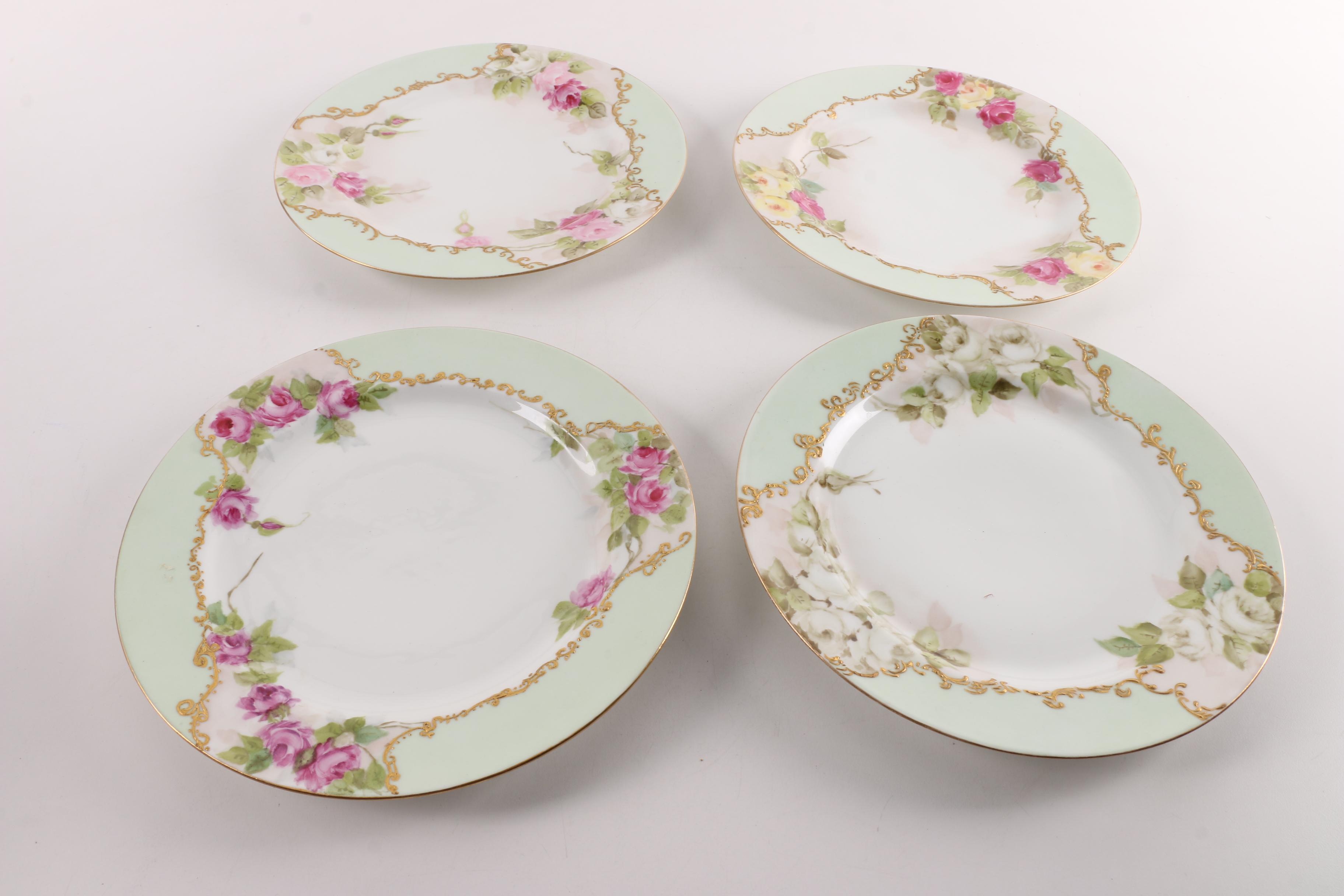 Antique Hand Painted Tableware Including Limoges