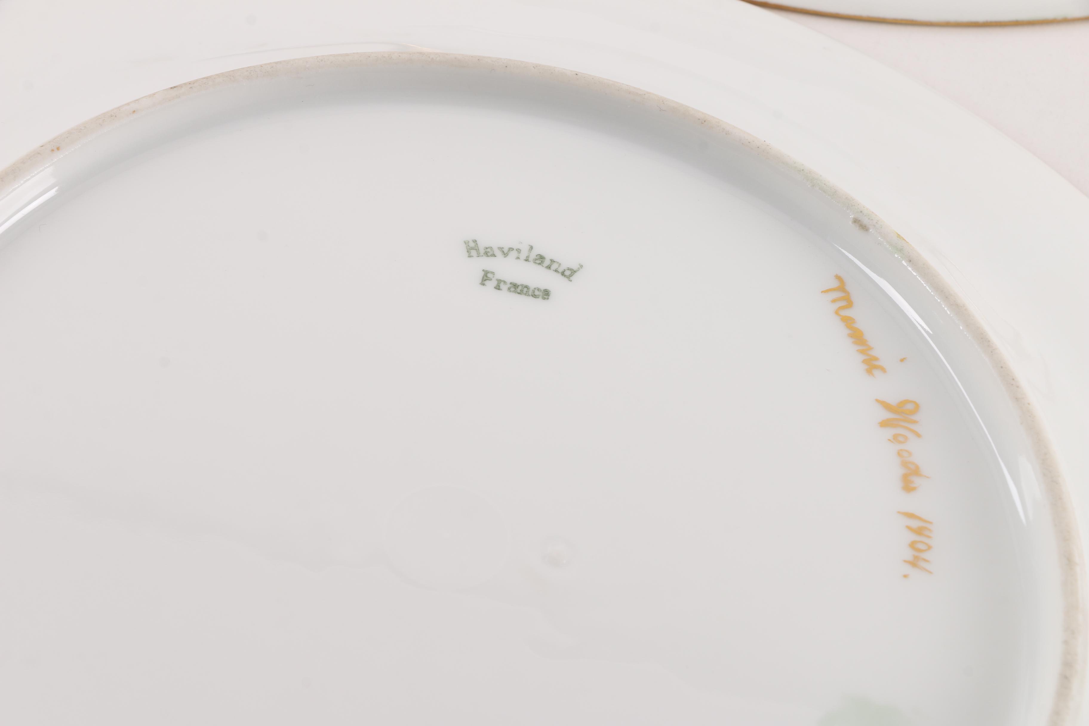 Antique Hand Painted Tableware Including Limoges