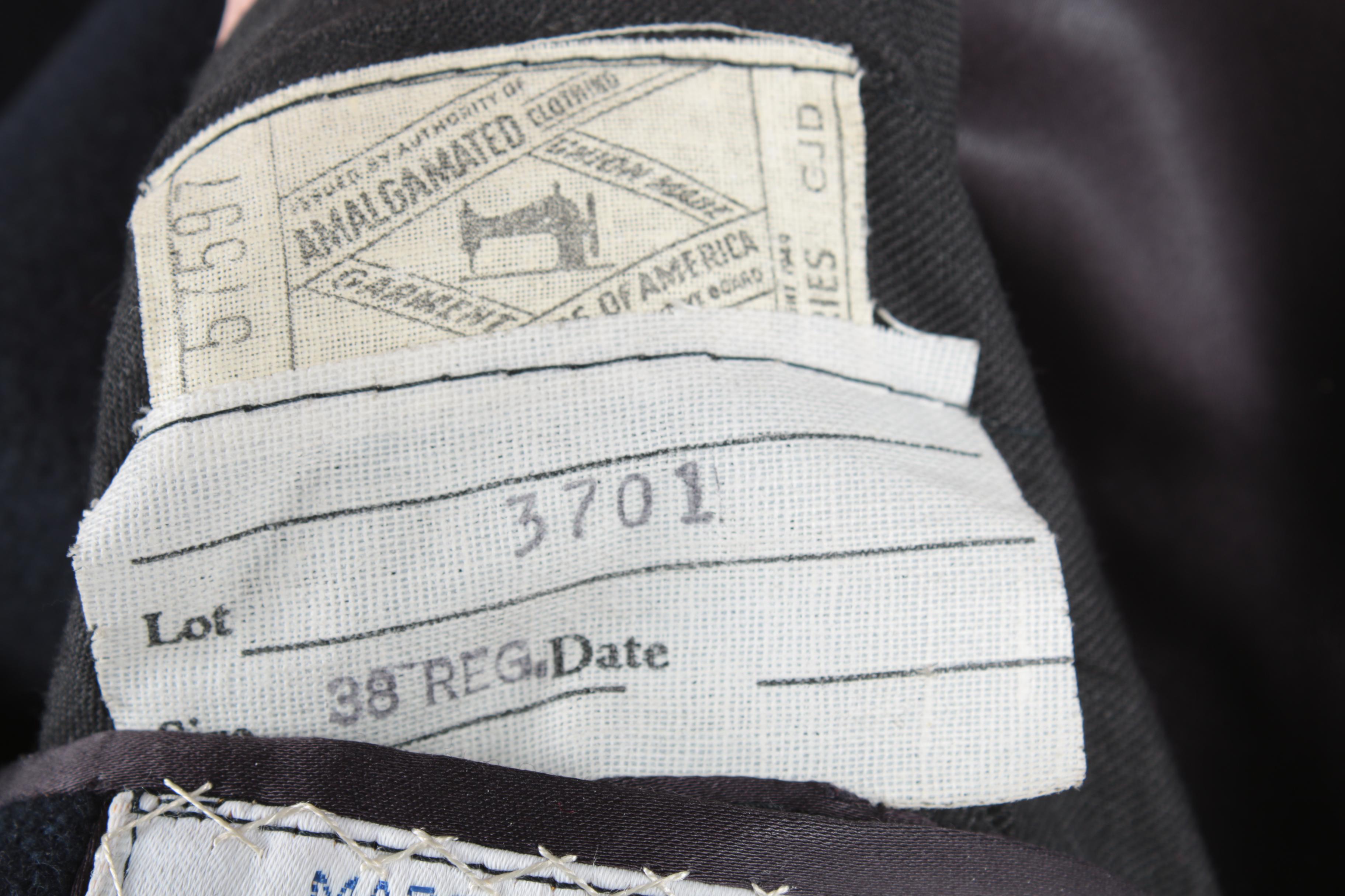 Men's Vintage Bonwit Teller Navy Blue Wool Double-Breasted Overcoat