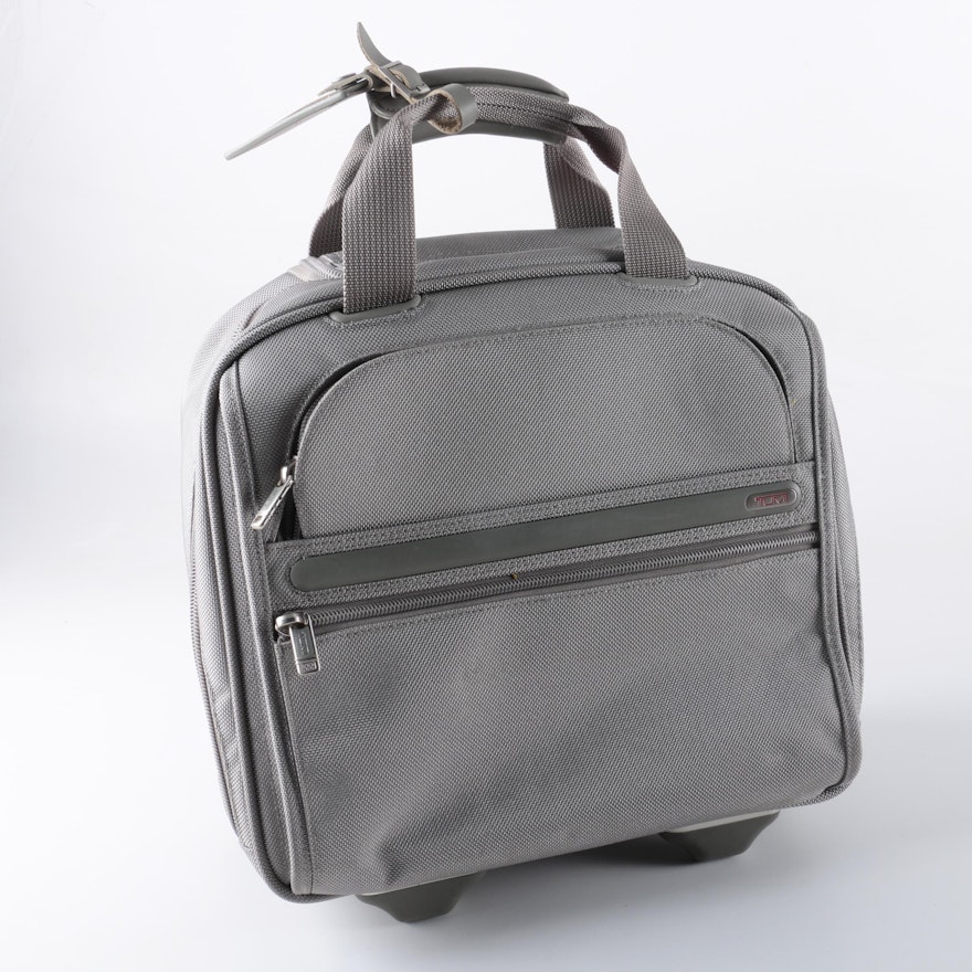 Tumi Grey Woven Nylon Rolling Carry-On Luggage Bag