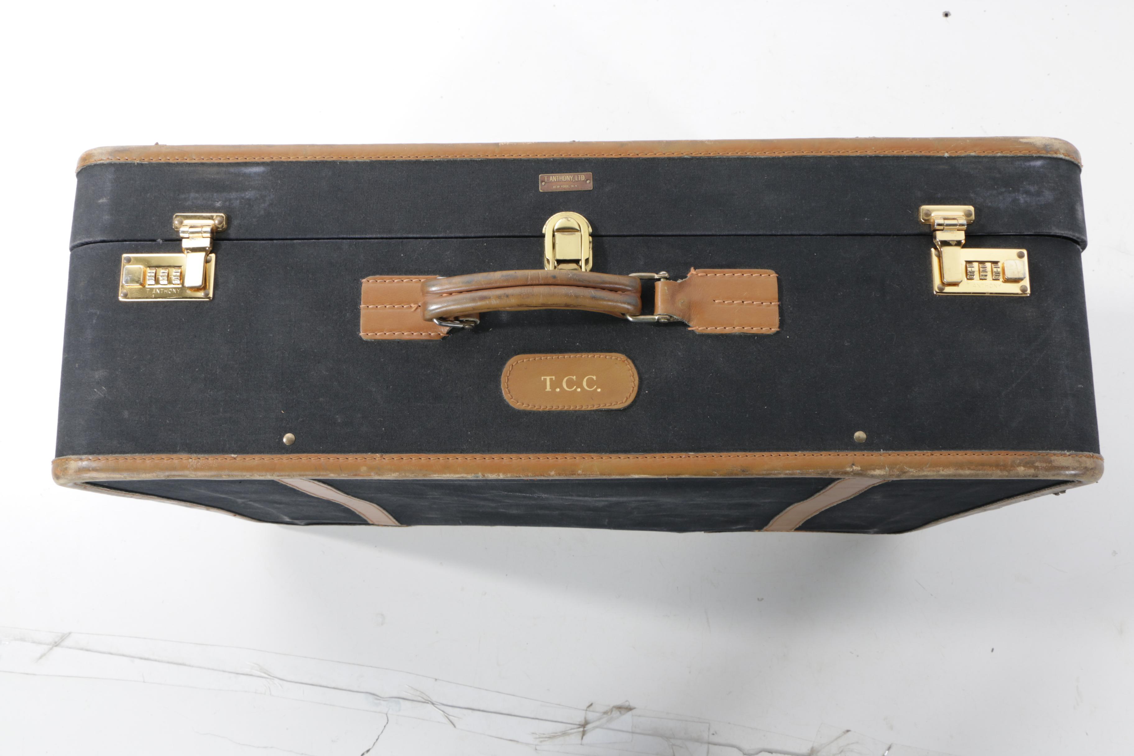 Vintage T. Anthony Ltd. Large Black Pullman Suitcases