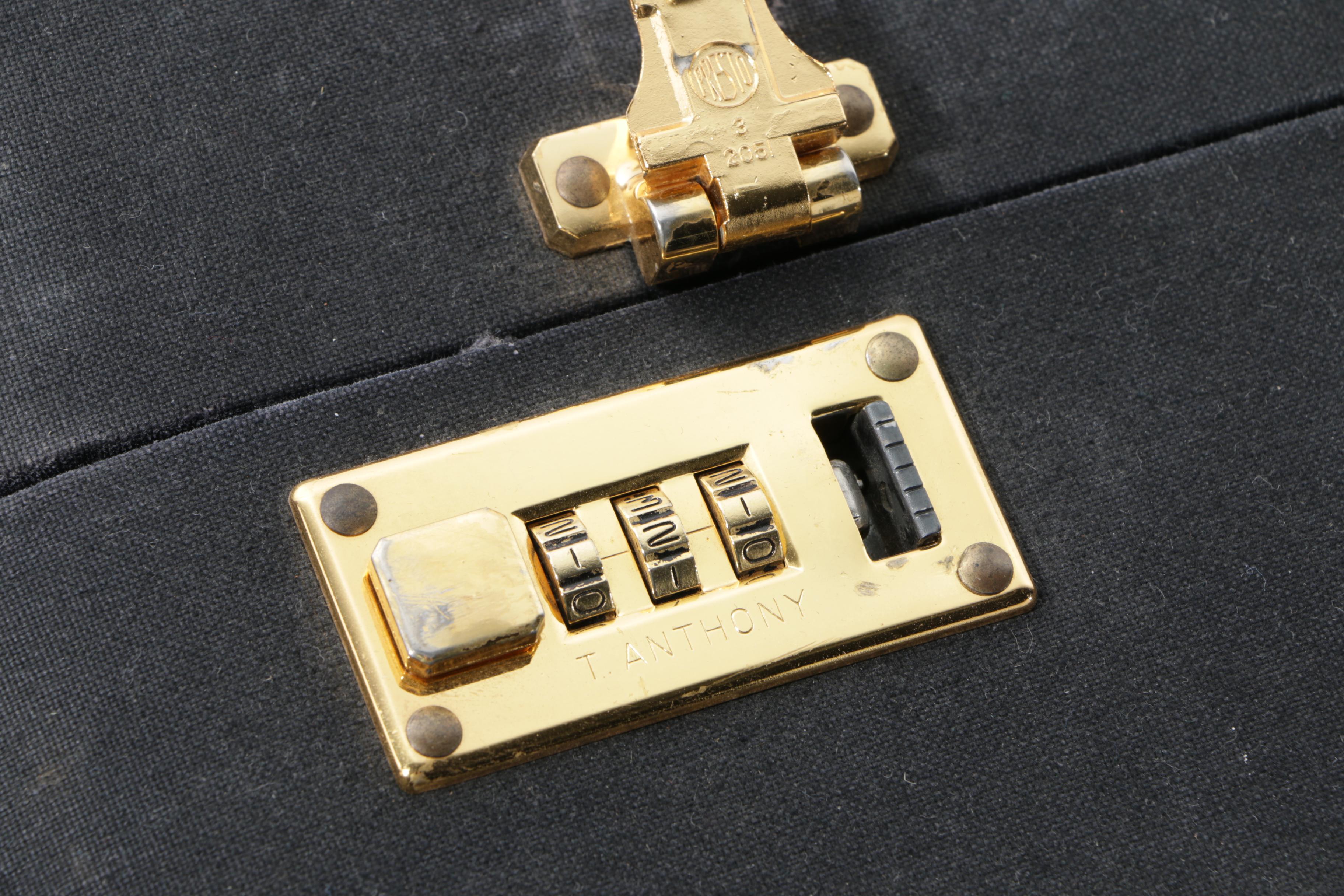 Vintage T. Anthony Ltd. Large Black Pullman Suitcases