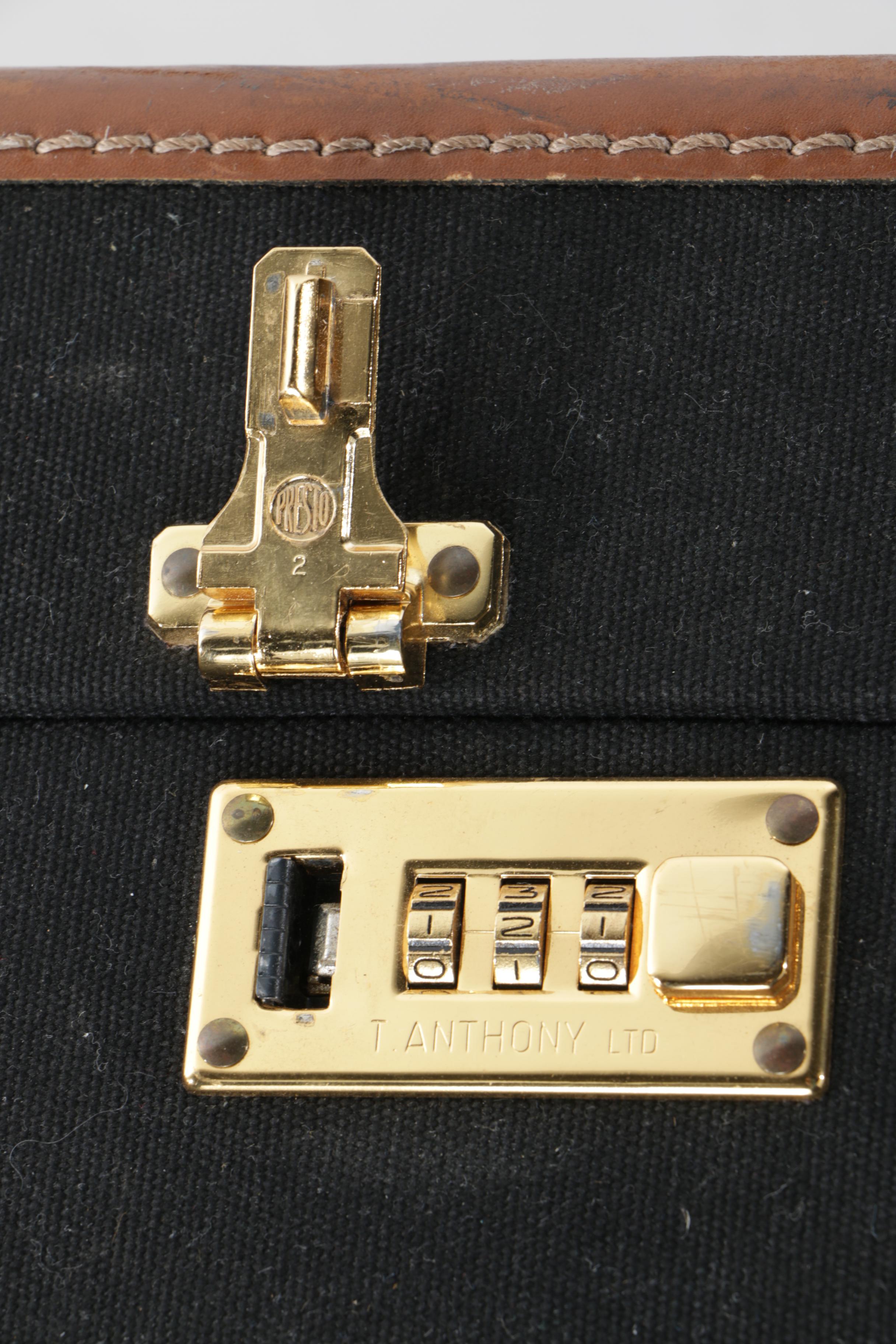 Vintage T. Anthony Ltd. Large Black Pullman Suitcases