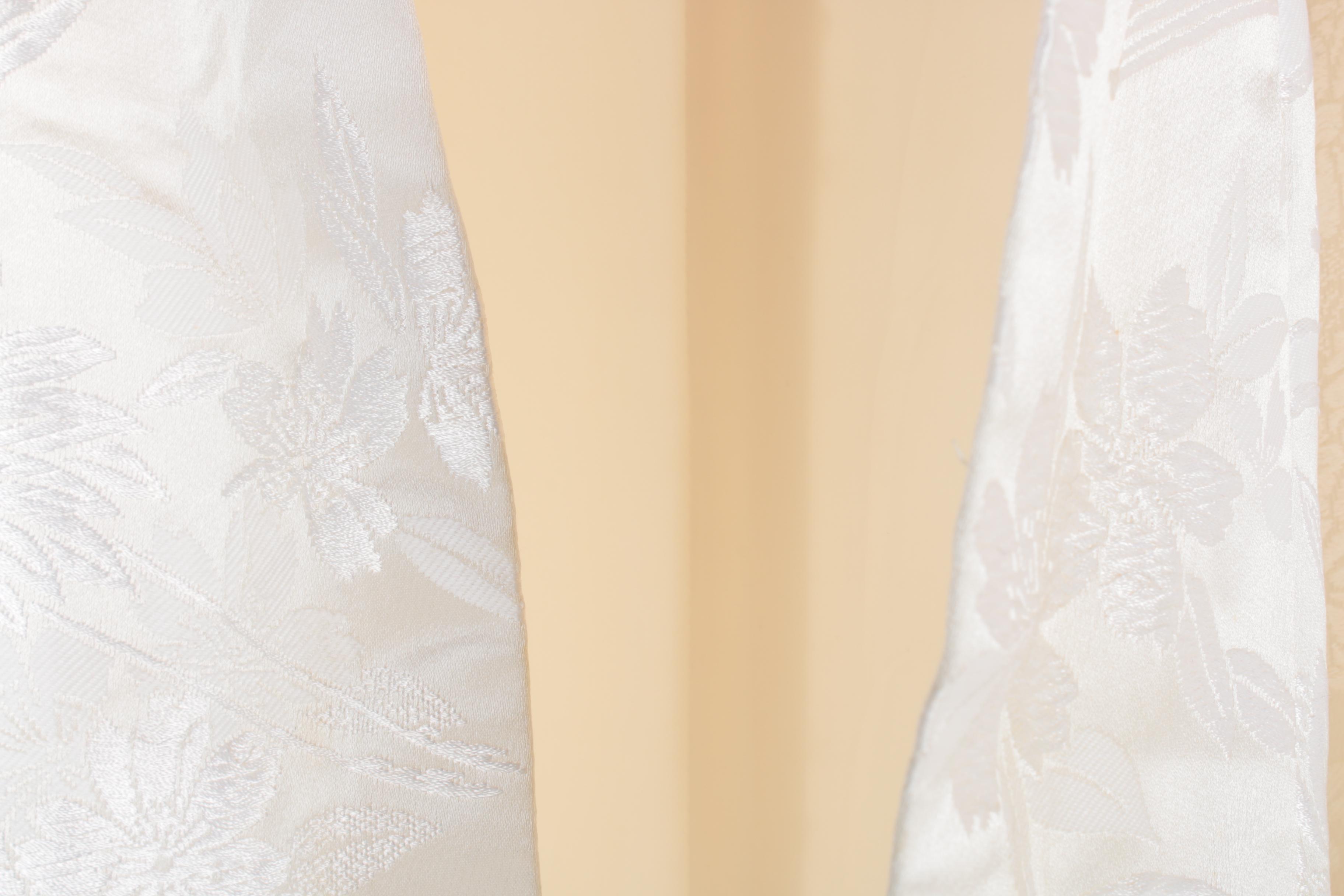 Women's Japanese Shiromoku Wedding Kimono in White Brocade Silk