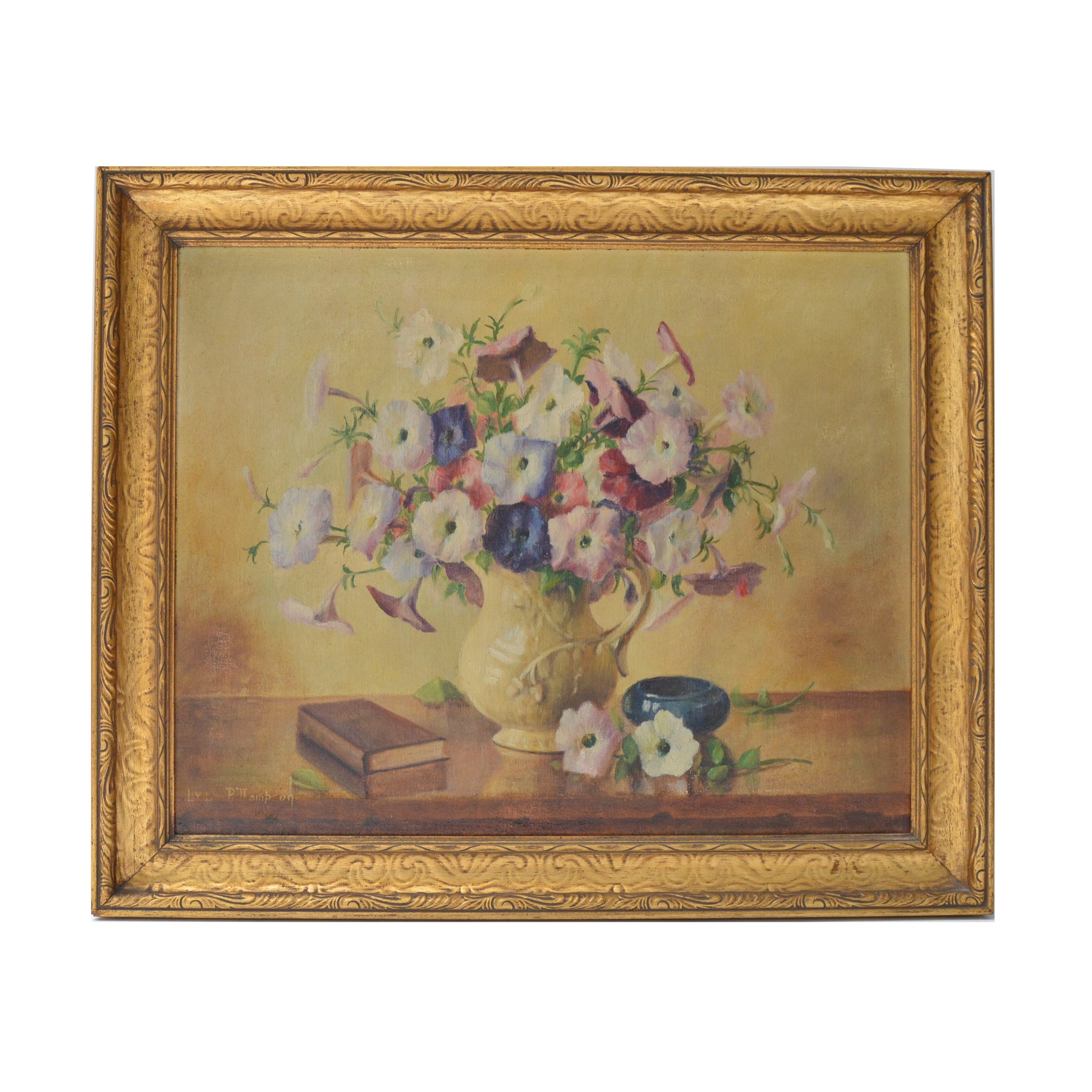 Lydia Thompson Original Floral Still Life Oil on Canvas