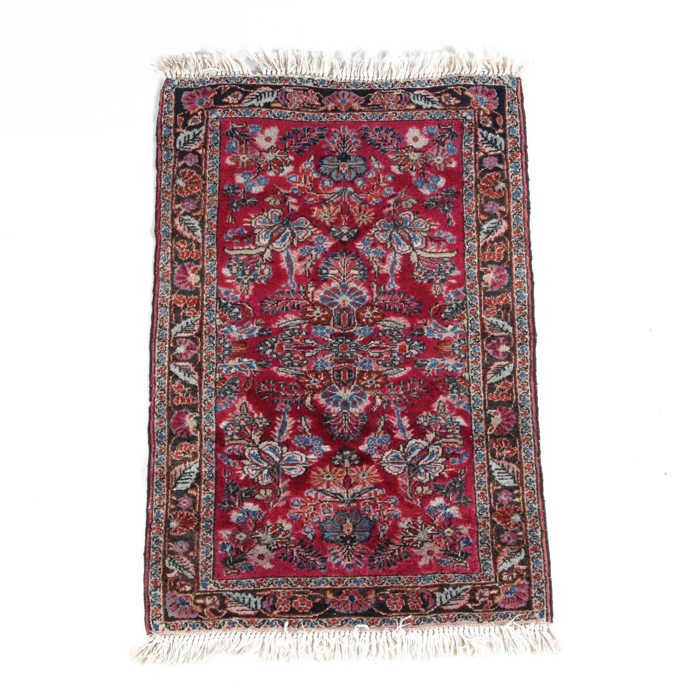 Hand-Knotted Persian Mehriban-Style Wool Accent Rug