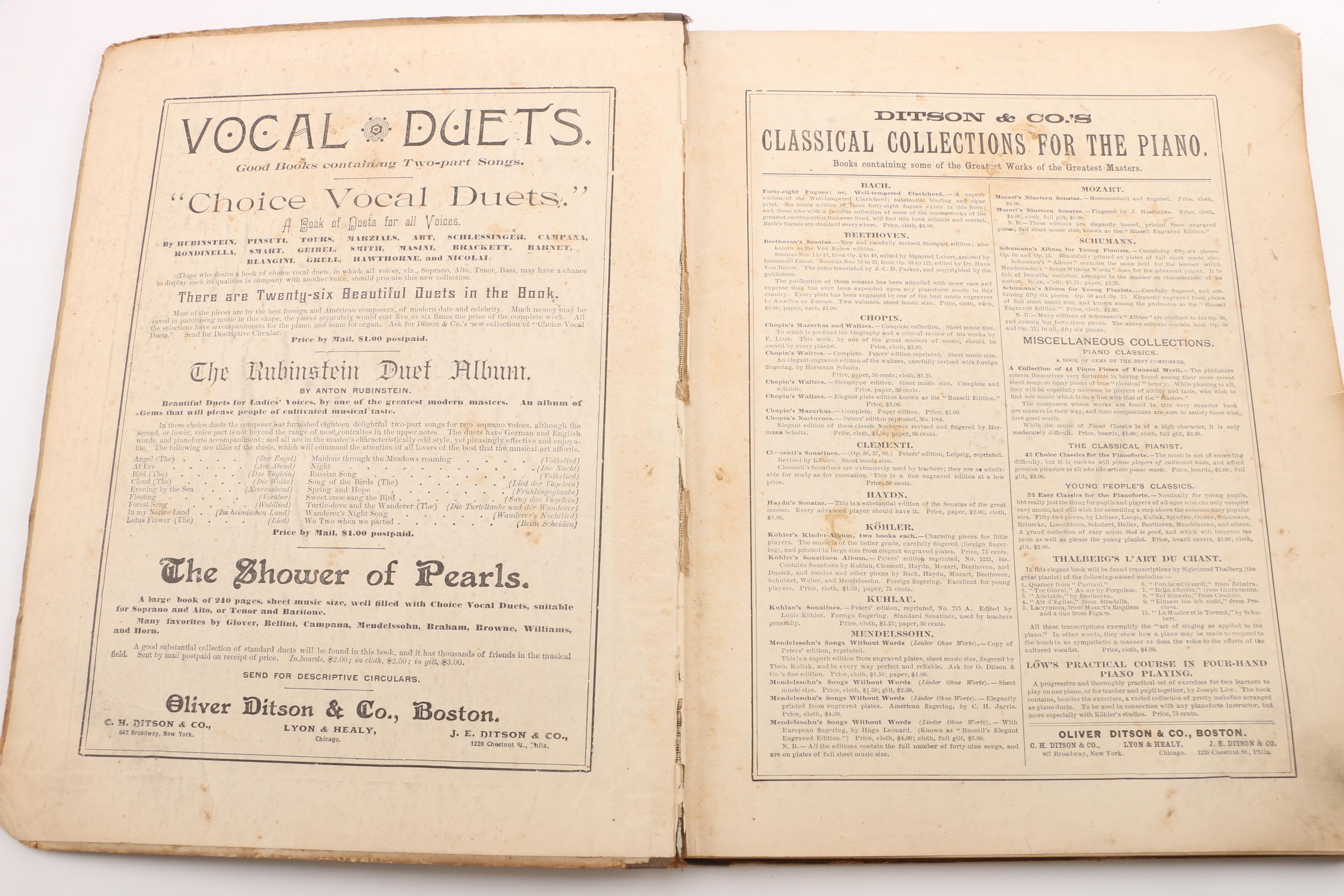 Vintage Piano, Organ, and Vocal Sheet Music Books