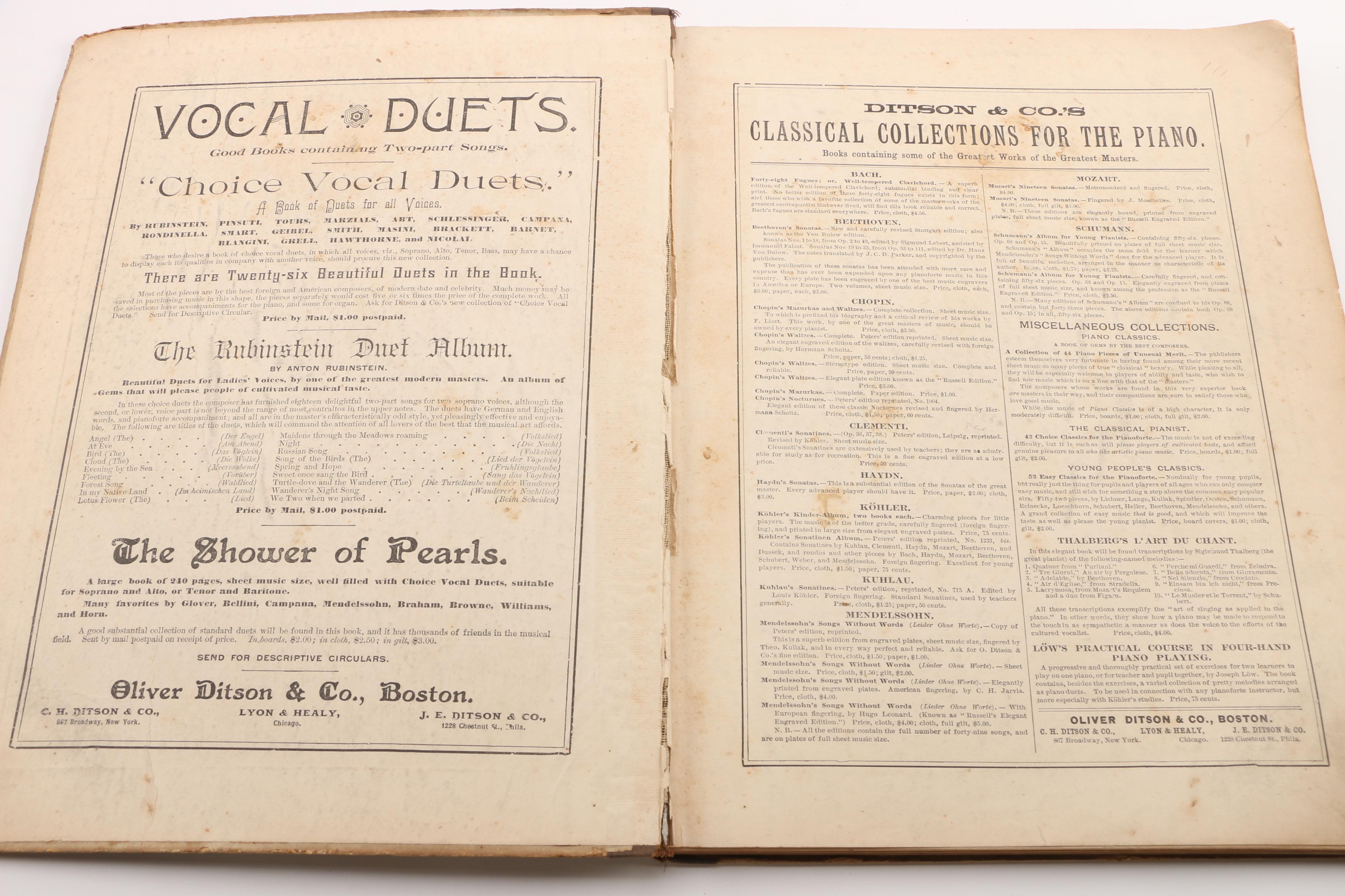 Vintage Piano, Organ, and Vocal Sheet Music Books