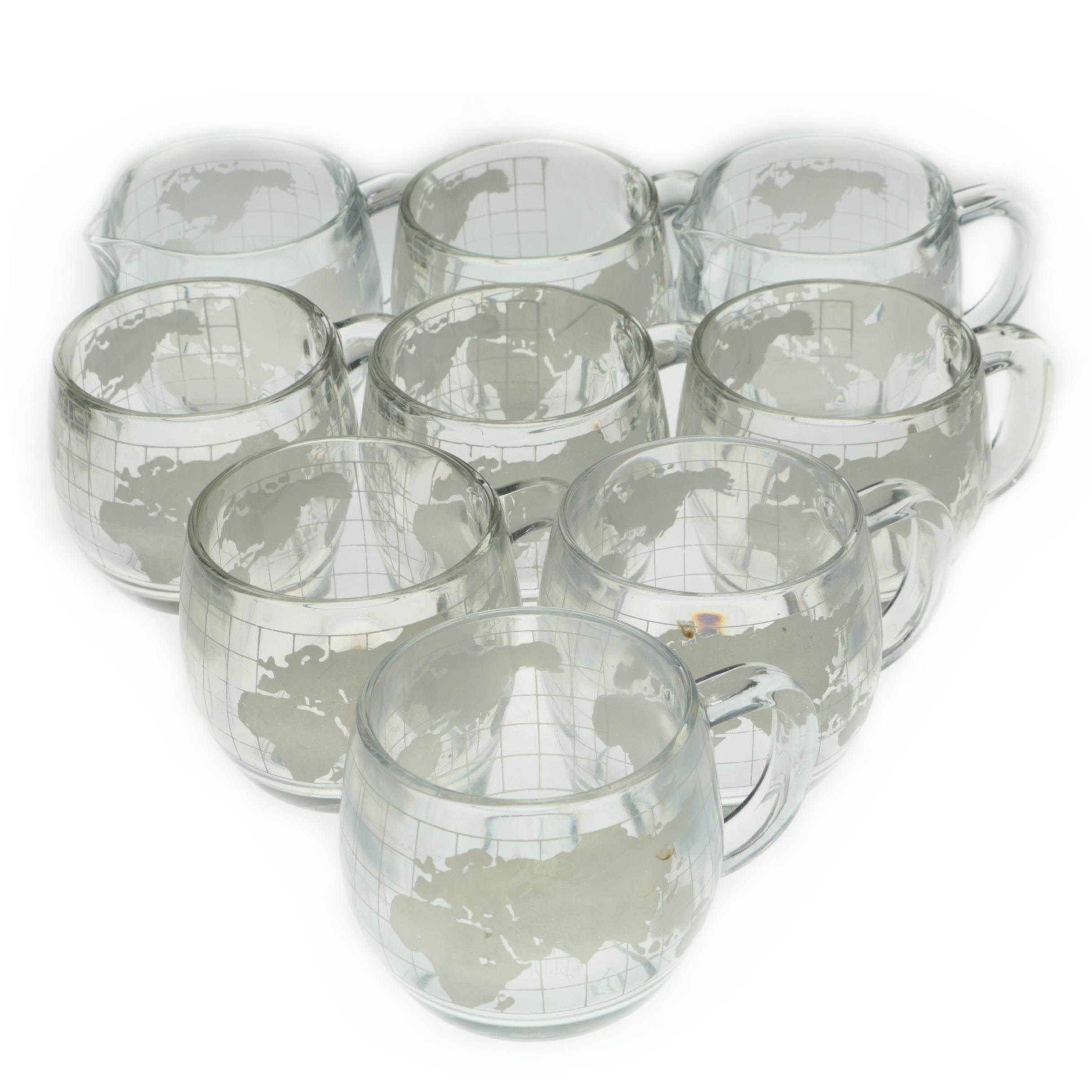 Vintage Nestle Globe World Mugs and Creamer Pitchers 1970s
